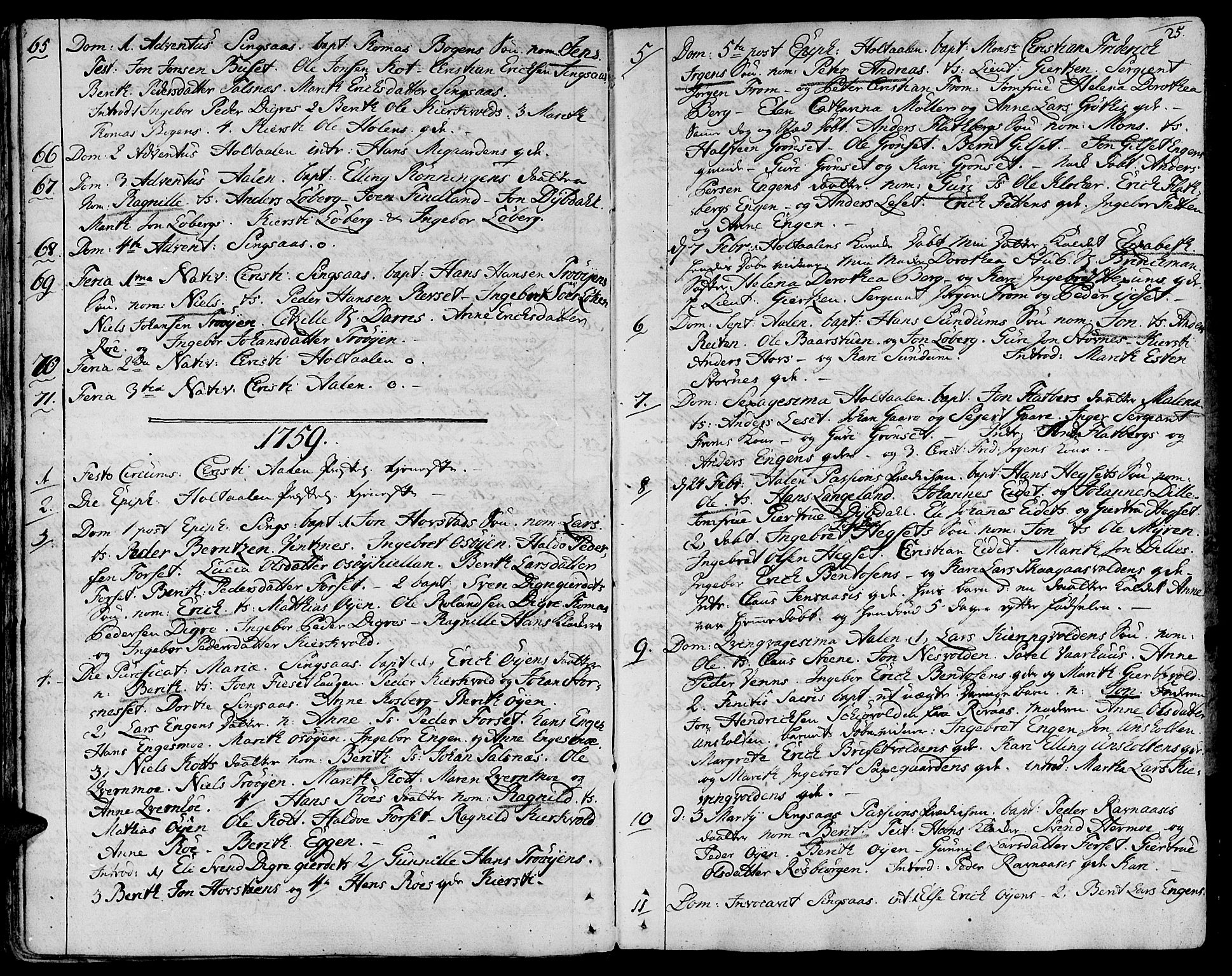 Ministerialprotokoller, klokkerbøker og fødselsregistre - Sør-Trøndelag, SAT/A-1456/685/L0952: Parish register (official) no. 685A01, 1745-1804, p. 25