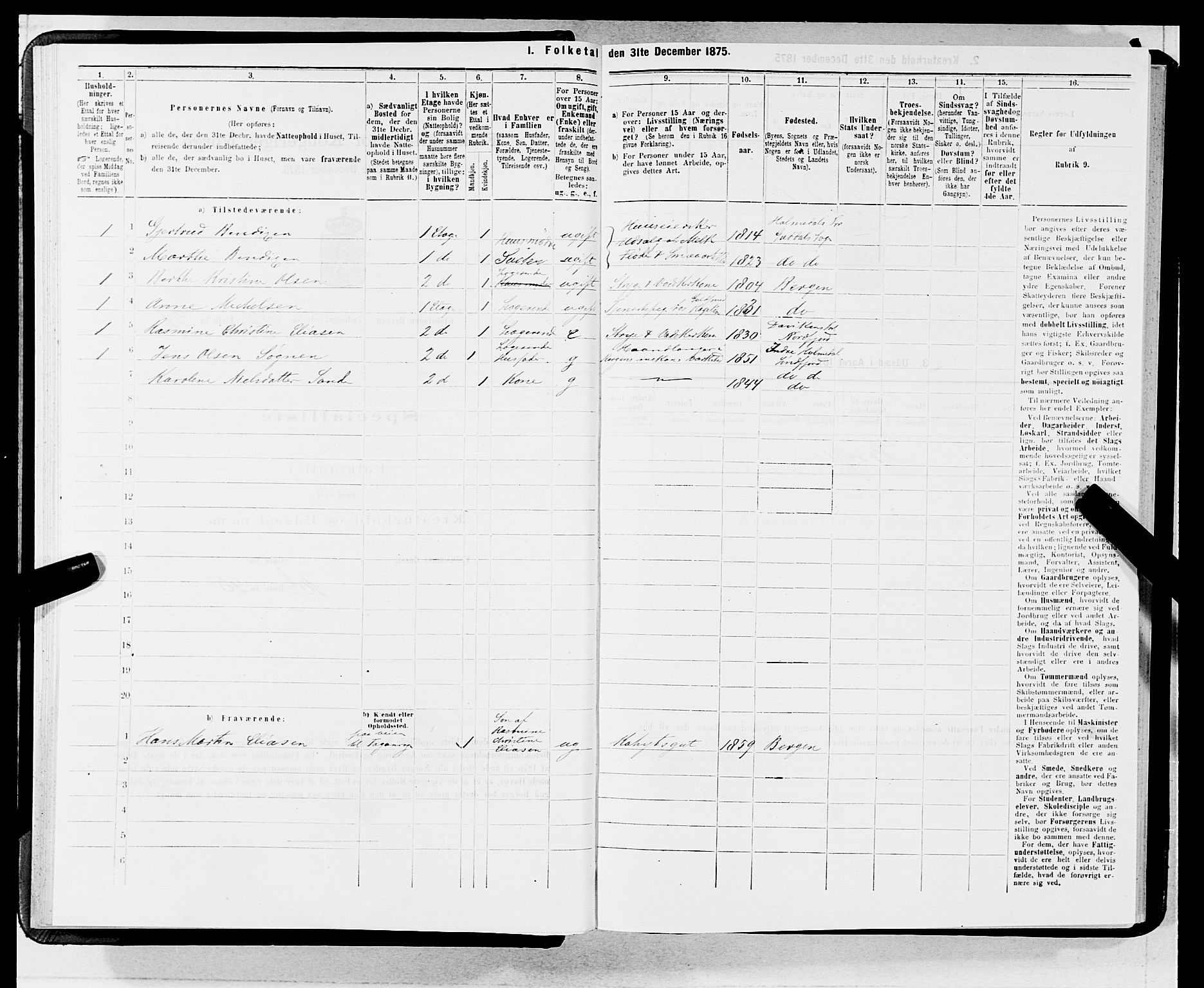 SAB, 1875 census for 1301 Bergen, 1875, p. 1941