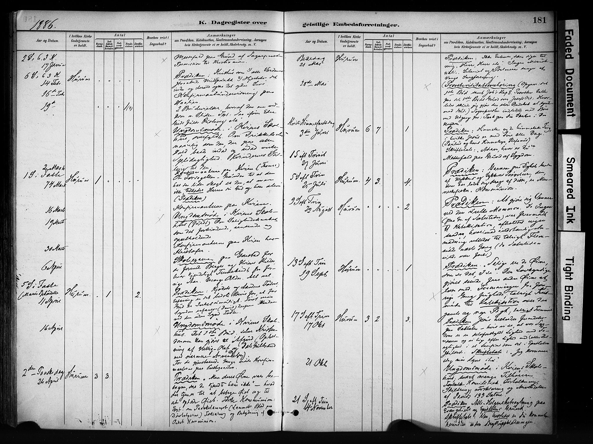 Vang prestekontor, Valdres, SAH/PREST-140/H/Ha/L0009: Parish register (official) no. 9, 1882-1914, p. 181