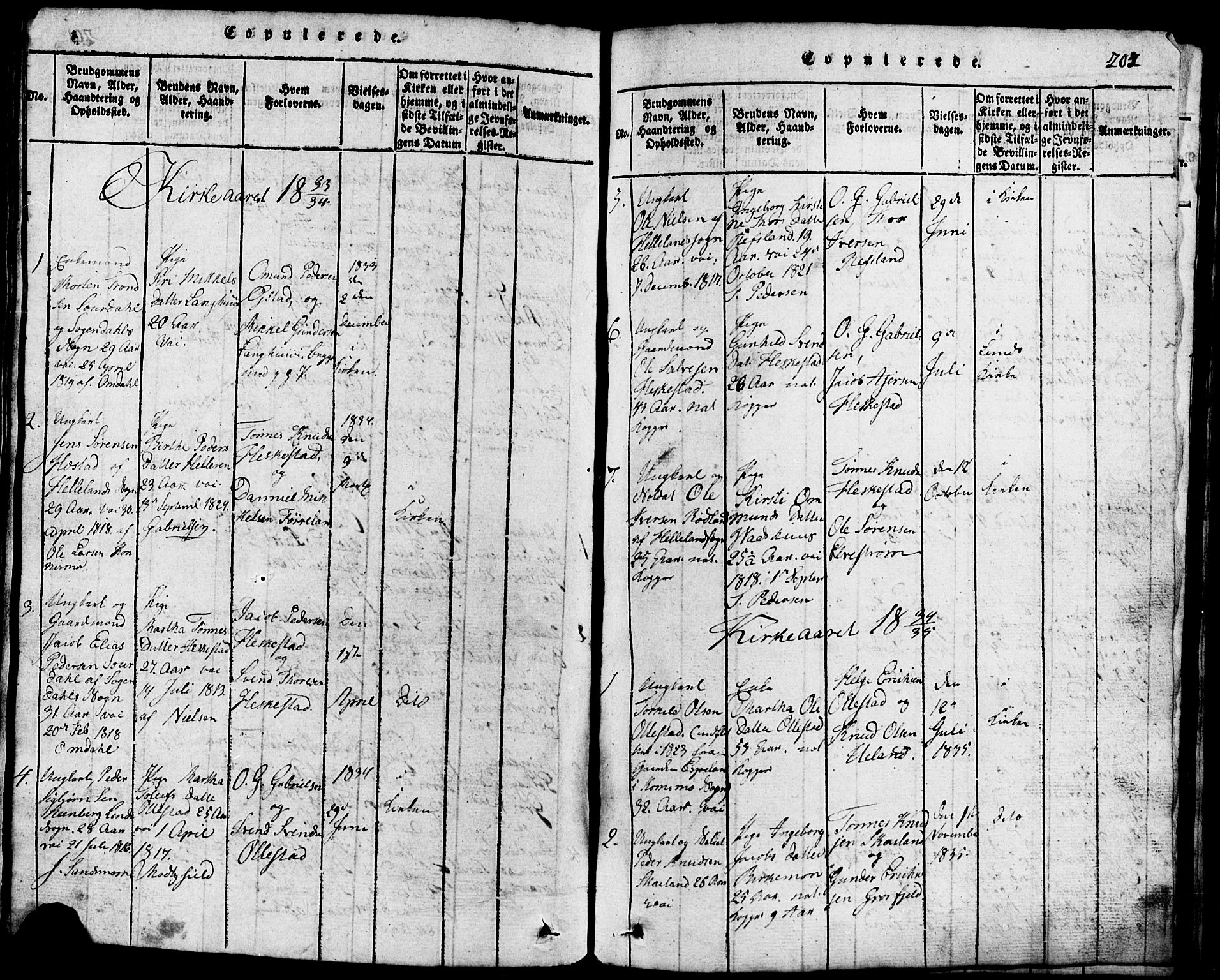 Lund sokneprestkontor, SAST/A-101809/S07/L0001: Parish register (copy) no. B 1, 1815-1853, p. 202