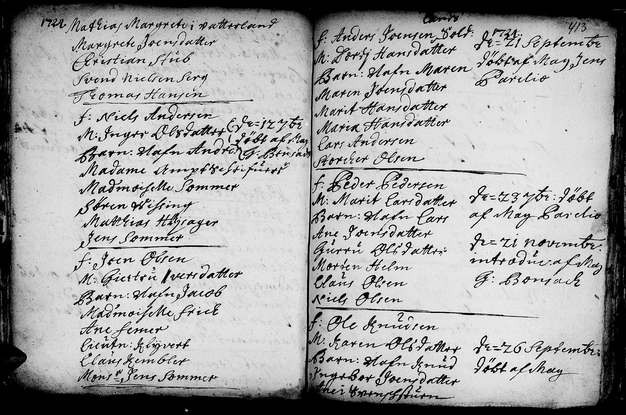 Ministerialprotokoller, klokkerbøker og fødselsregistre - Sør-Trøndelag, AV/SAT-A-1456/601/L0035: Parish register (official) no. 601A03, 1713-1728, p. 413