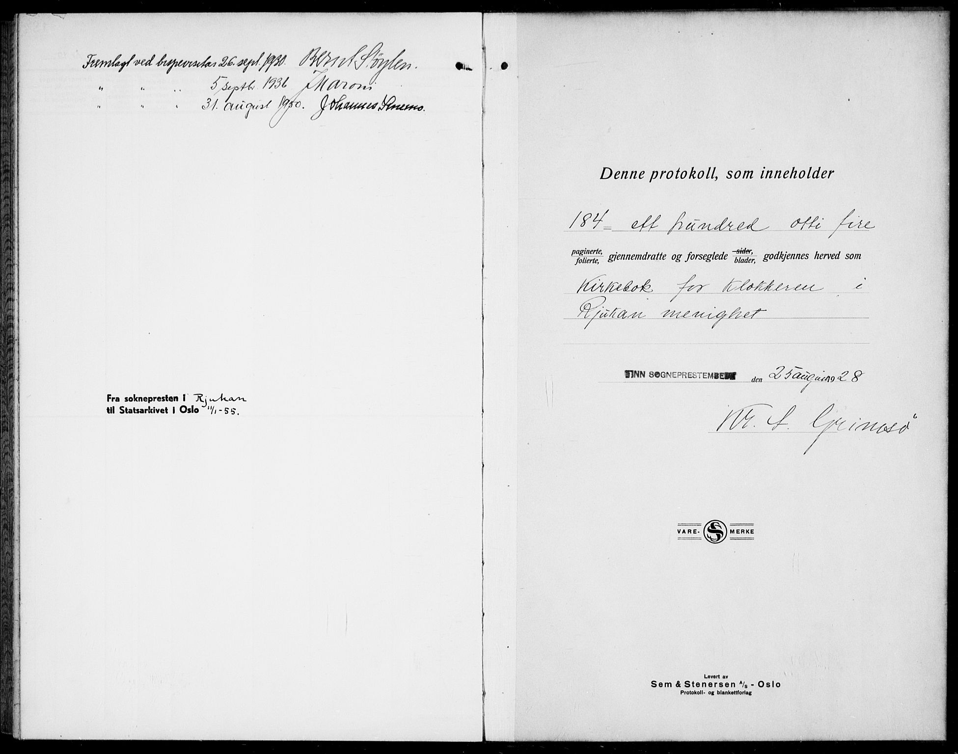 Rjukan kirkebøker, AV/SAKO-A-294/G/Ga/L0005: Parish register (copy) no. 5, 1928-1937