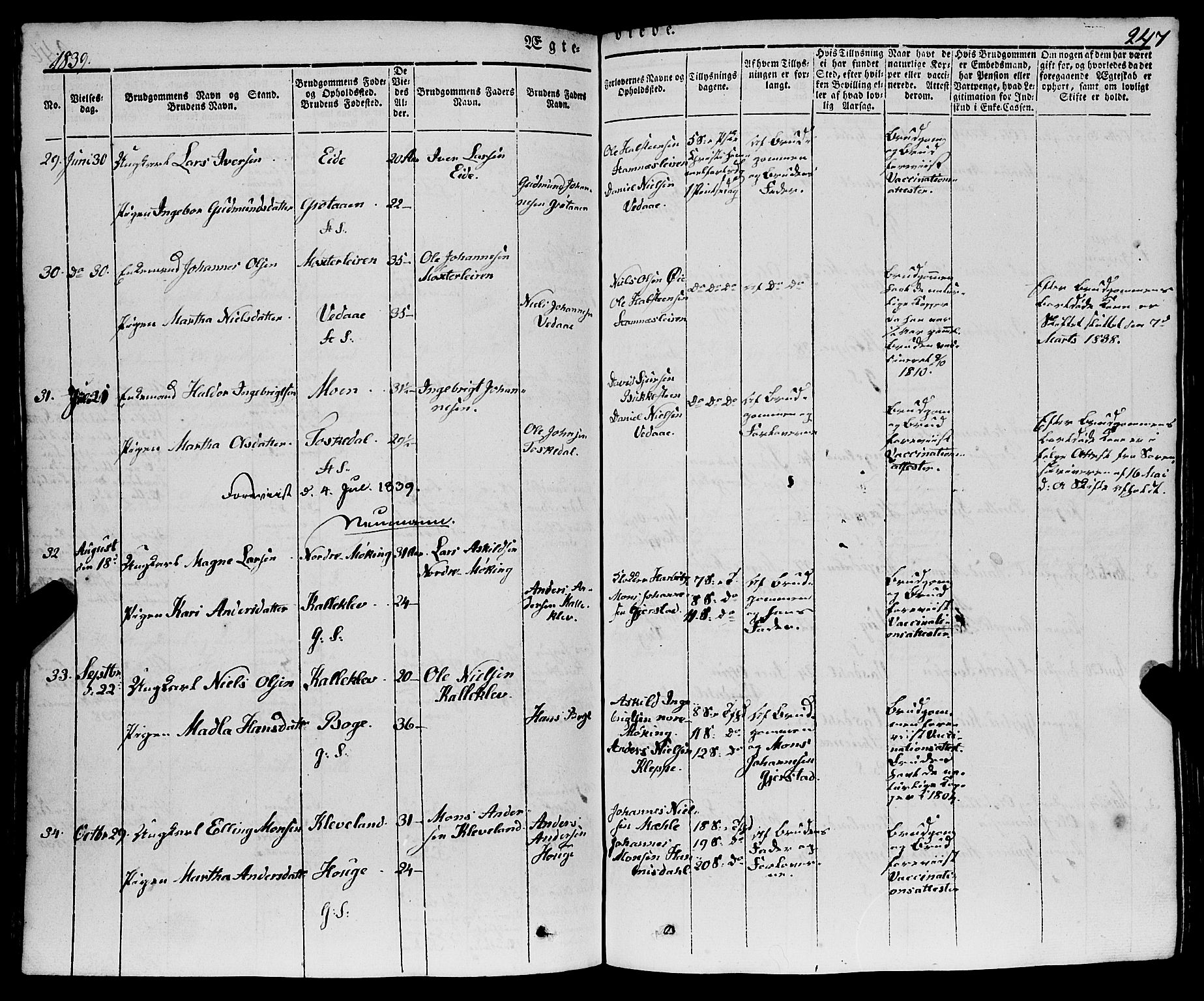 Haus sokneprestembete, AV/SAB-A-75601/H/Haa: Parish register (official) no. A 15, 1838-1847, p. 247