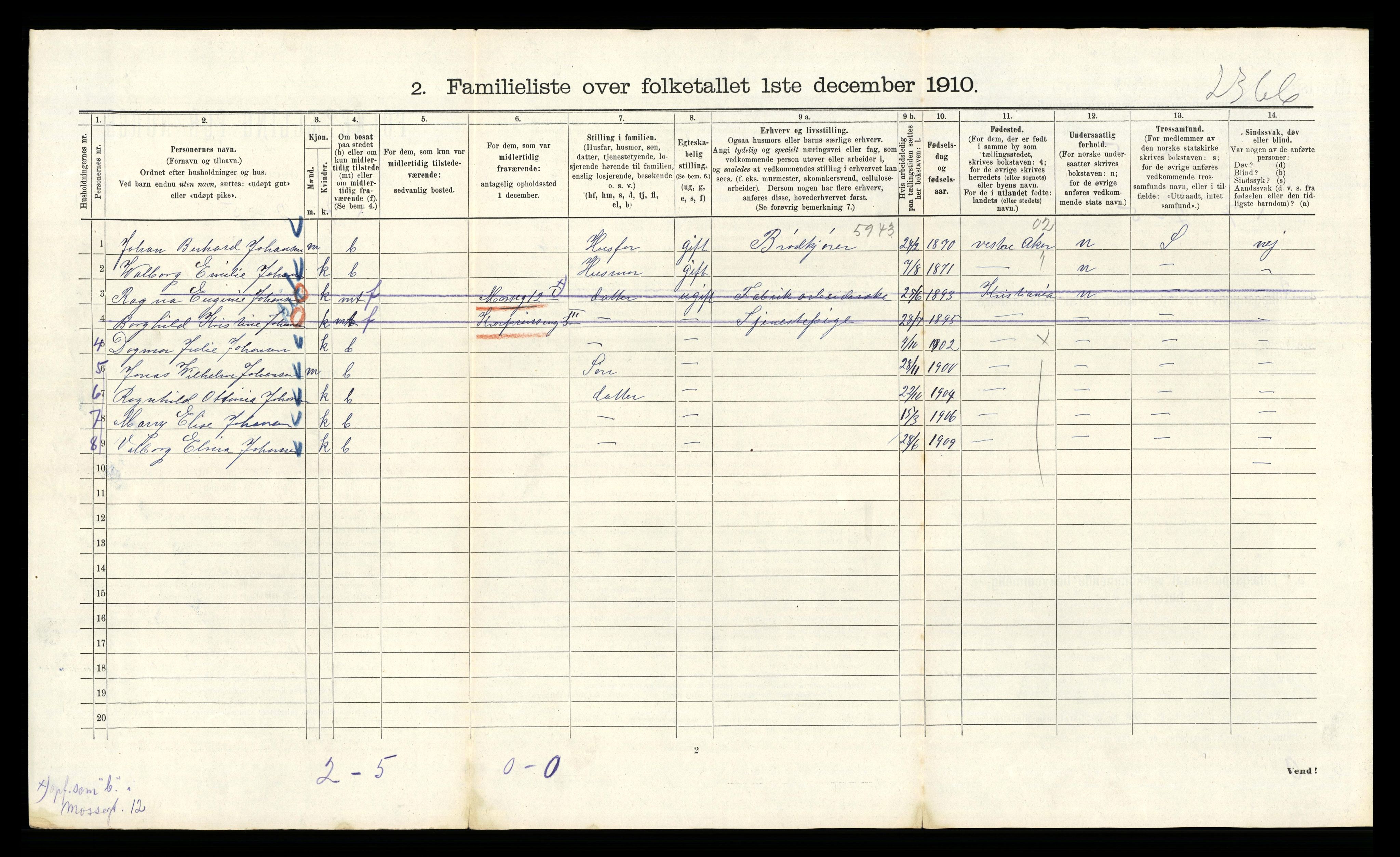 RA, 1910 census for Kristiania, 1910, p. 3522