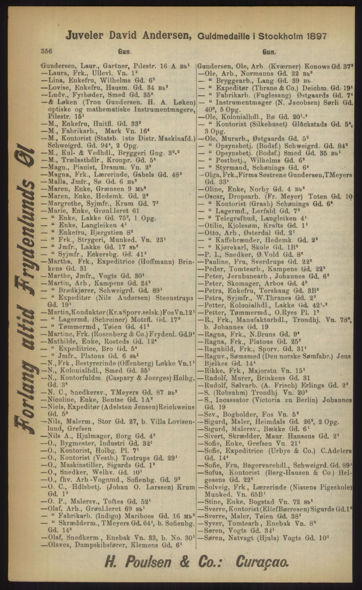 Kristiania/Oslo adressebok, PUBL/-, 1903, p. 356