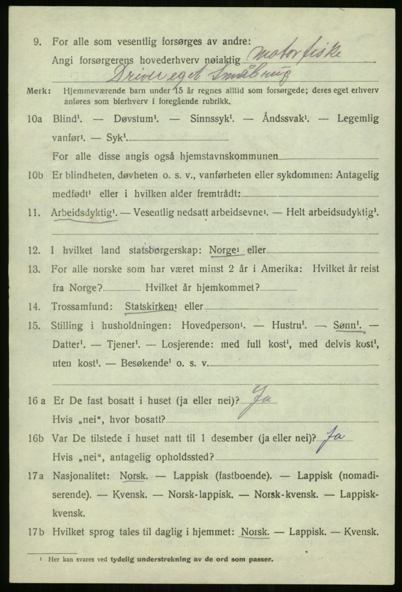 SATØ, 1920 census for Sørfjord, 1920, p. 1359