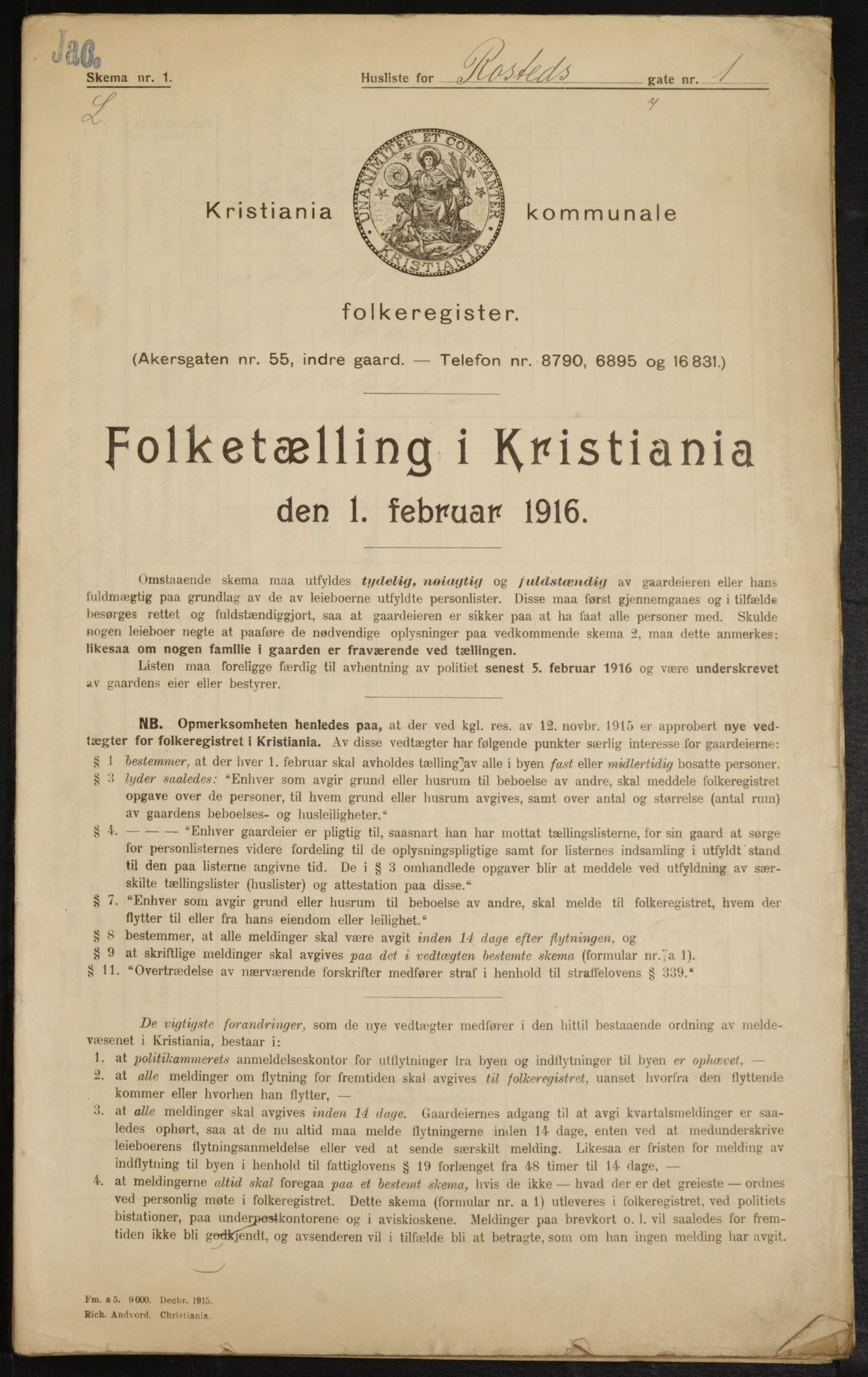 OBA, Municipal Census 1916 for Kristiania, 1916, p. 86338