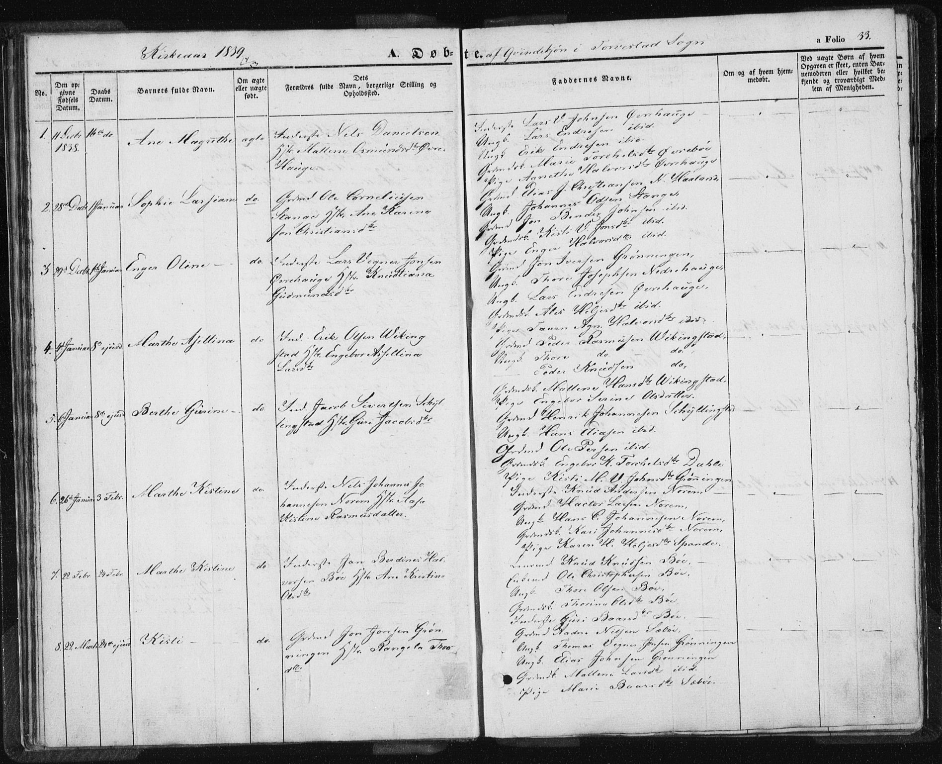 Torvastad sokneprestkontor, AV/SAST-A -101857/H/Ha/Haa/L0005: Parish register (official) no. A 5, 1836-1847, p. 33