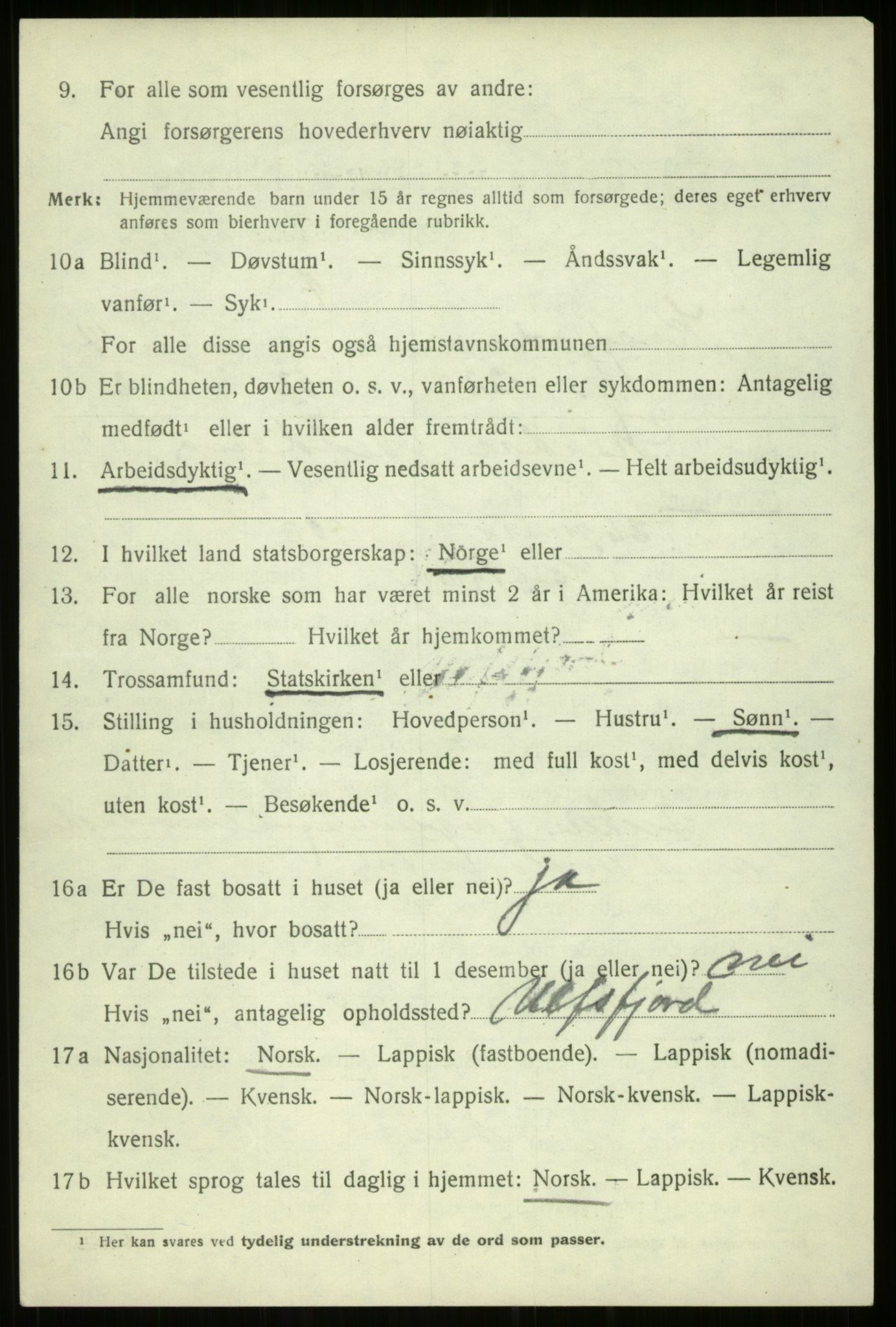 SATØ, 1920 census for Kvæfjord, 1920, p. 6904