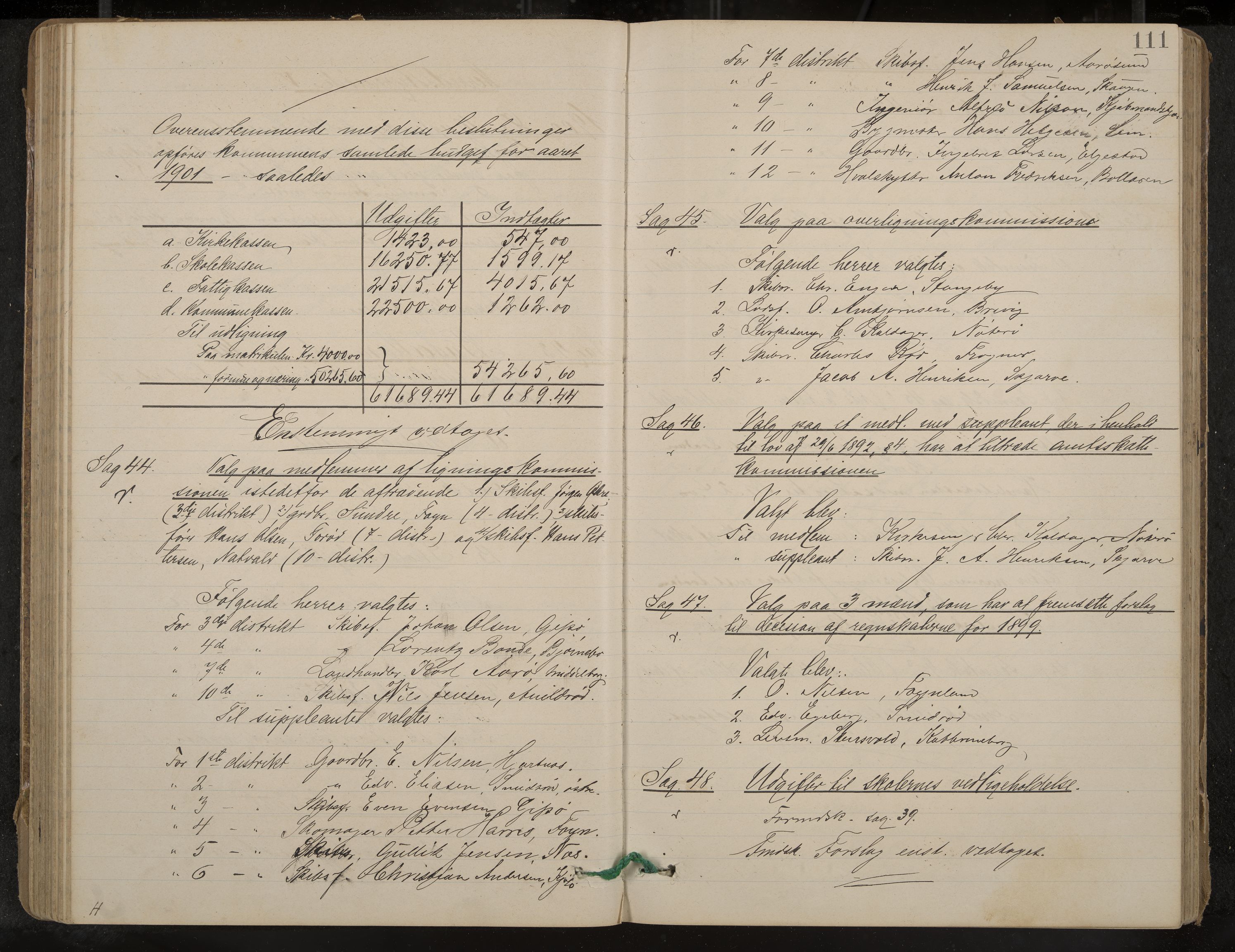 Nøtterøy formannskap og sentraladministrasjon, IKAK/0722021-1/A/Aa/L0005: Møtebok med register, 1896-1905, p. 111