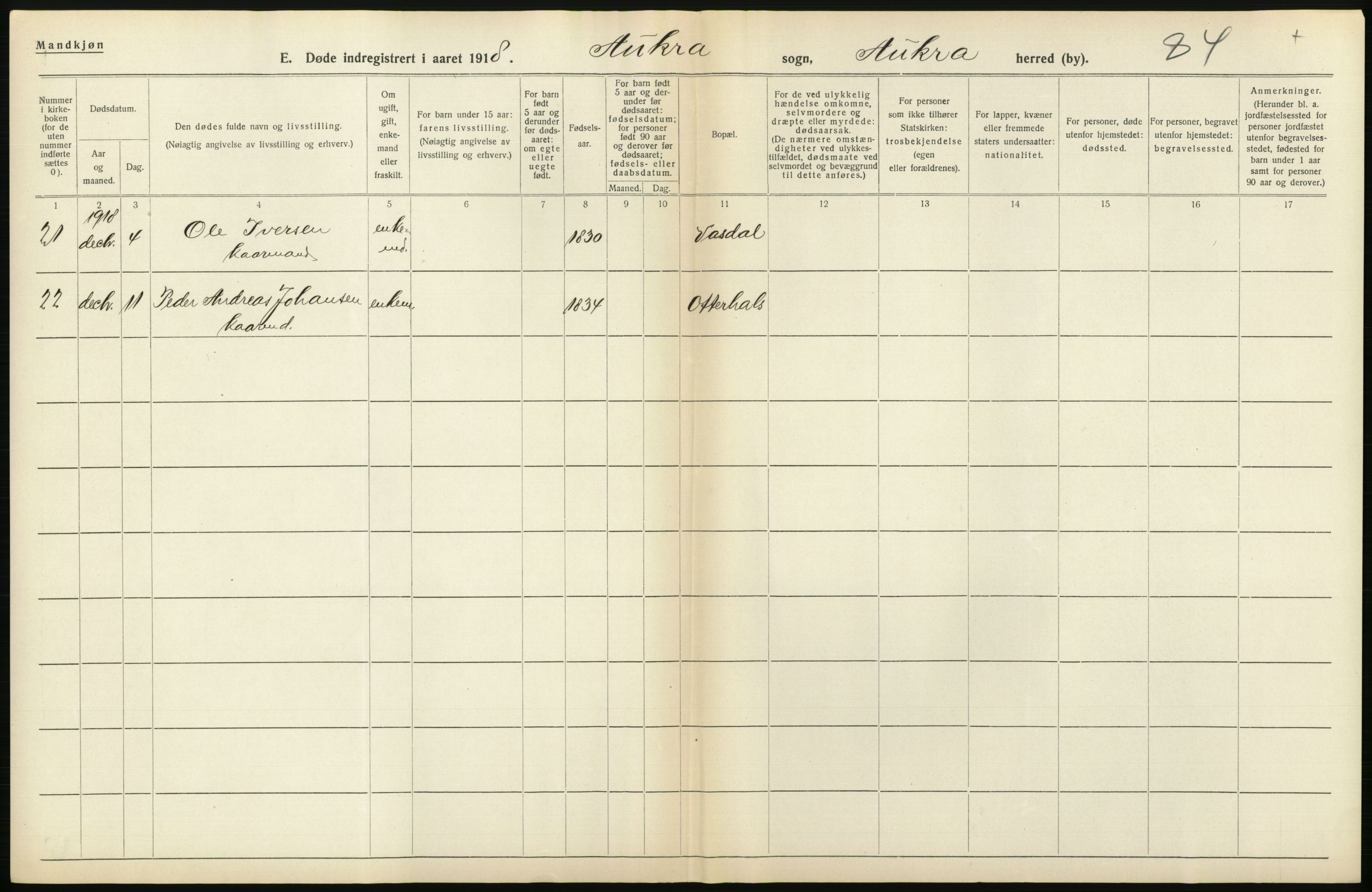 Statistisk sentralbyrå, Sosiodemografiske emner, Befolkning, AV/RA-S-2228/D/Df/Dfb/Dfbh/L0045: Møre fylke: Døde. Bygder og byer., 1918, p. 436