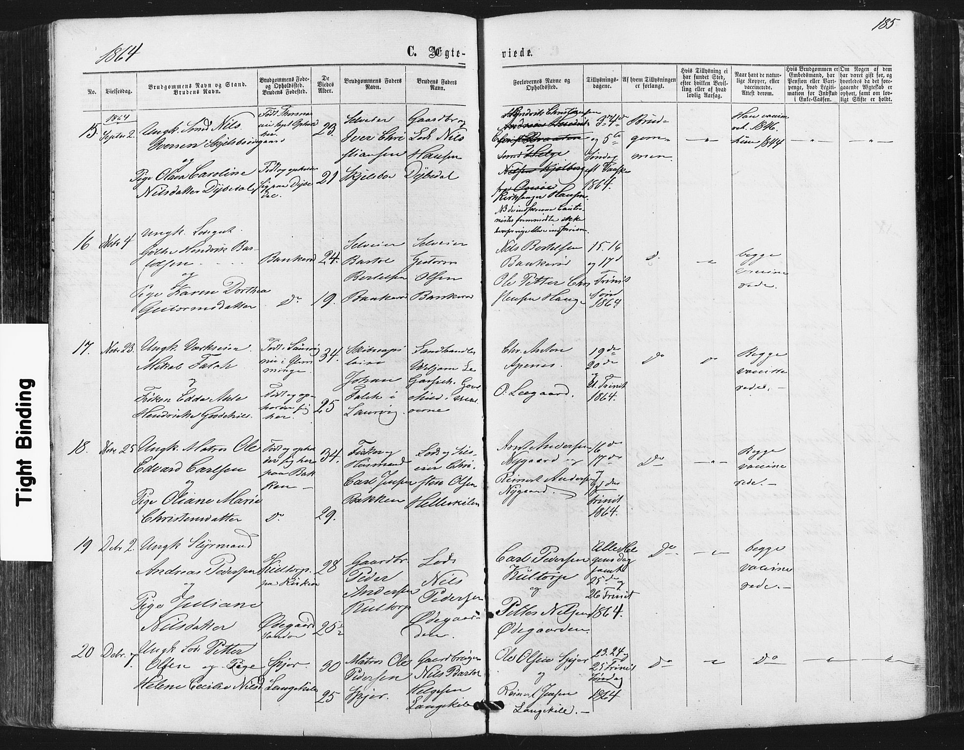 Hvaler prestekontor Kirkebøker, SAO/A-2001/F/Fa/L0007: Parish register (official) no. I 7, 1864-1878, p. 185
