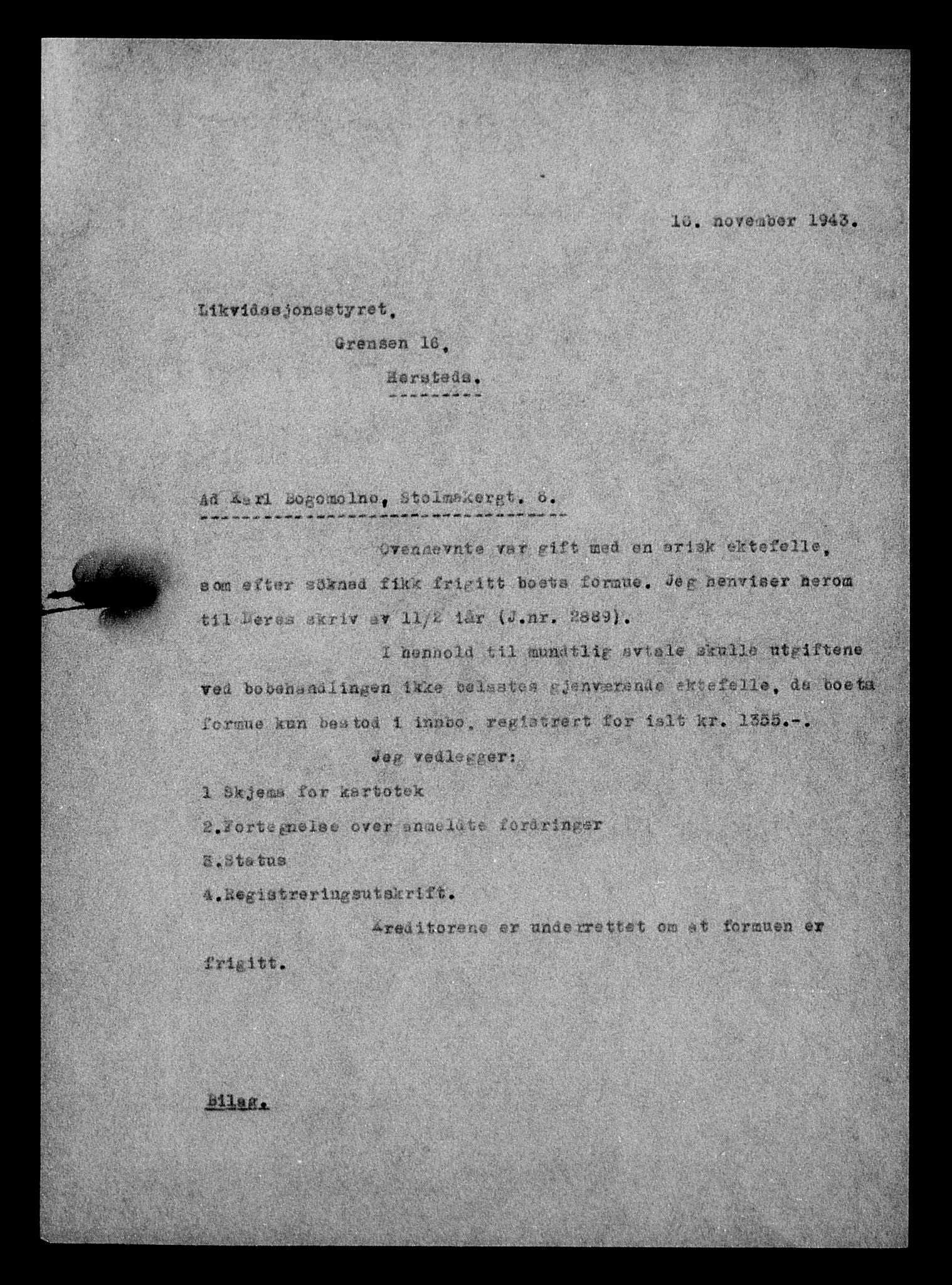 Justisdepartementet, Tilbakeføringskontoret for inndratte formuer, AV/RA-S-1564/H/Hc/Hcc/L0927: --, 1945-1947, p. 298