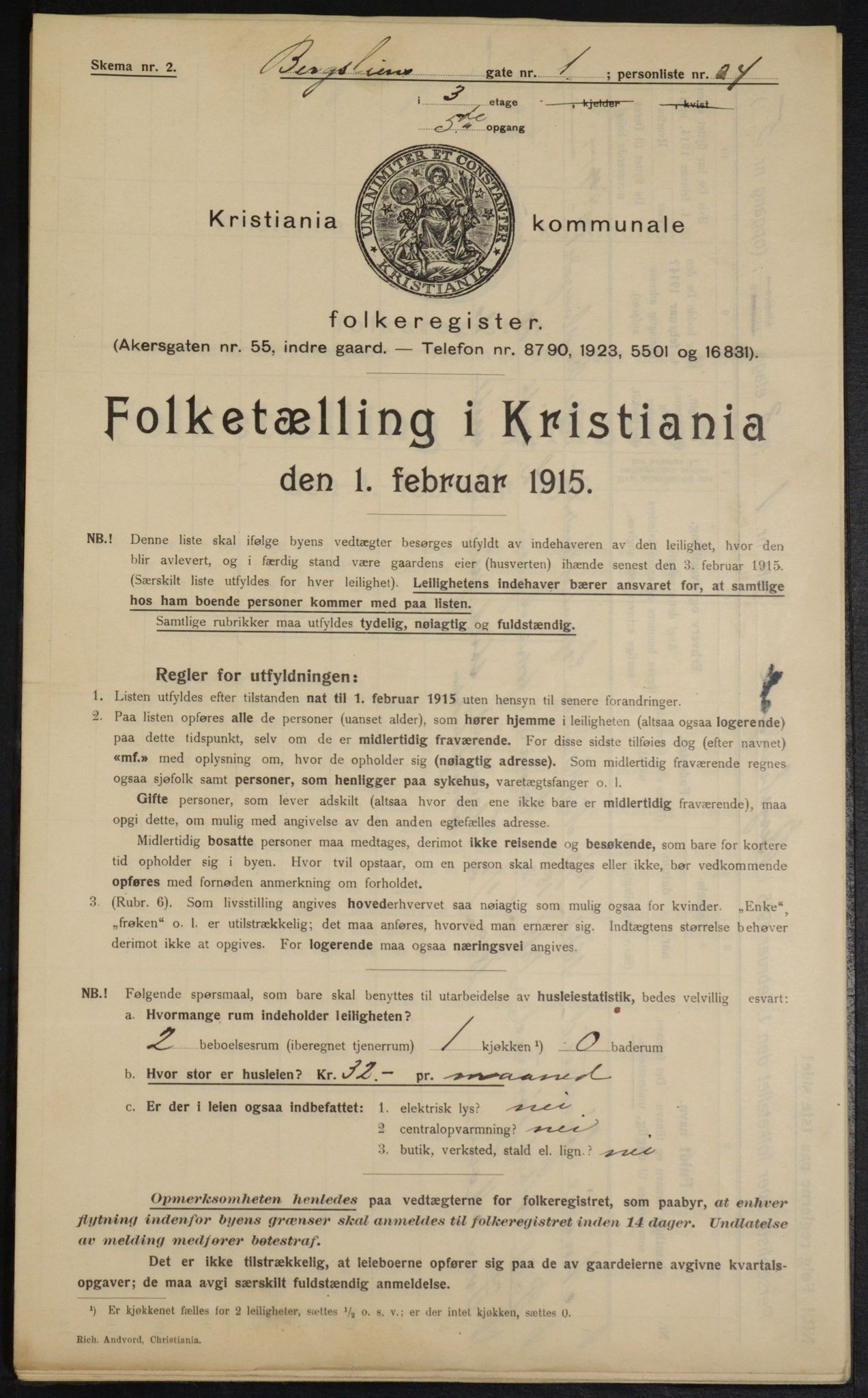 OBA, Municipal Census 1915 for Kristiania, 1915, p. 4058