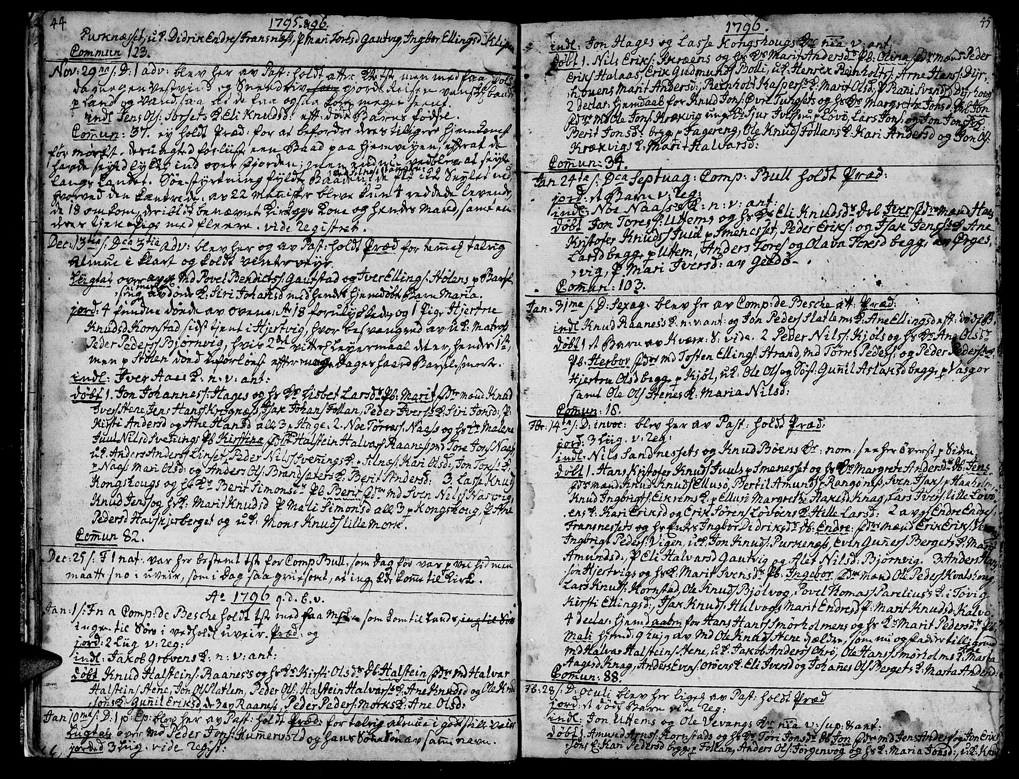 Ministerialprotokoller, klokkerbøker og fødselsregistre - Møre og Romsdal, AV/SAT-A-1454/570/L0830: Parish register (official) no. 570A04, 1789-1819, p. 44-45