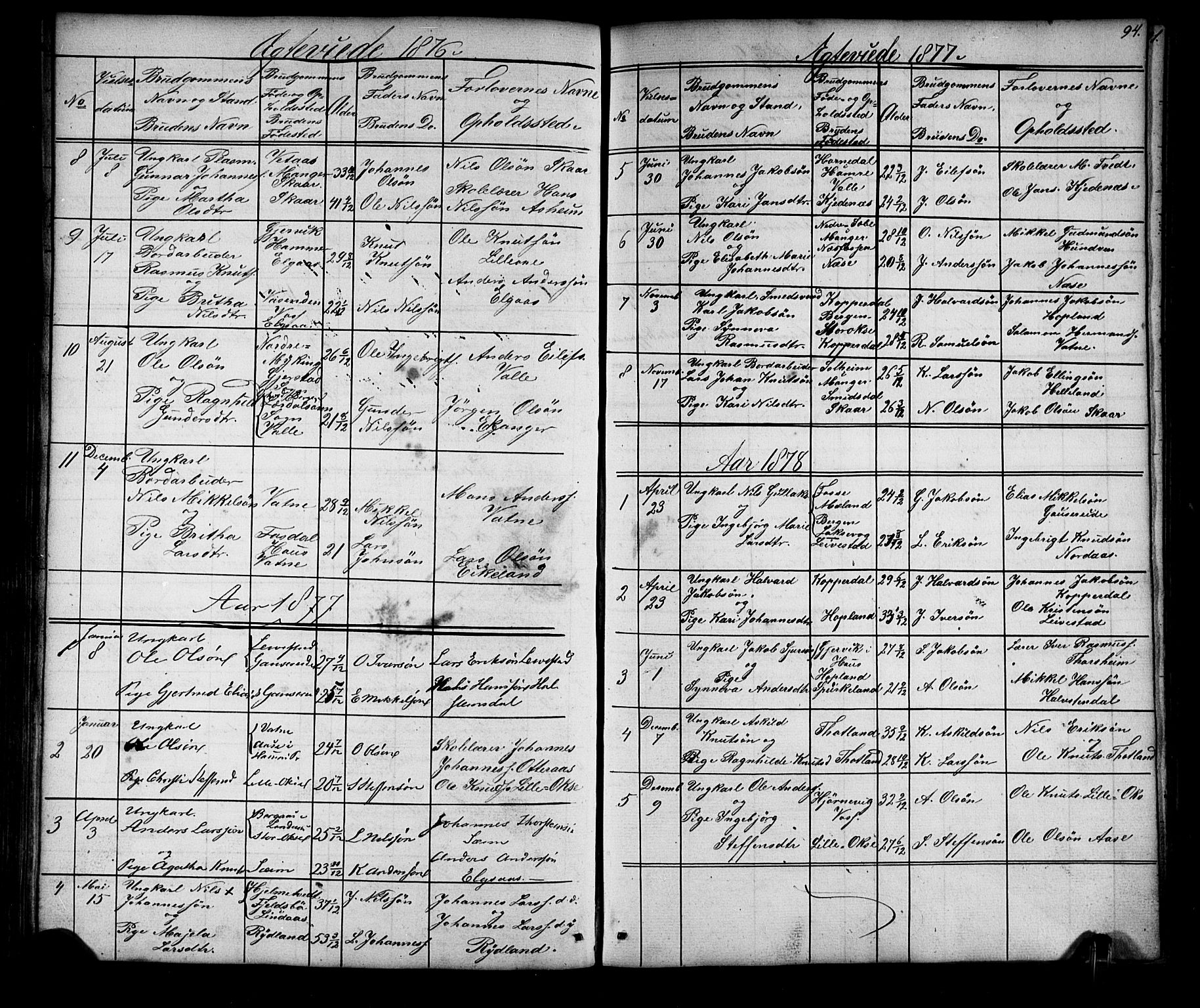 Alversund Sokneprestembete, SAB/A-73901/H/Ha/Hab: Parish register (copy) no. D 2, 1851-1889, p. 94