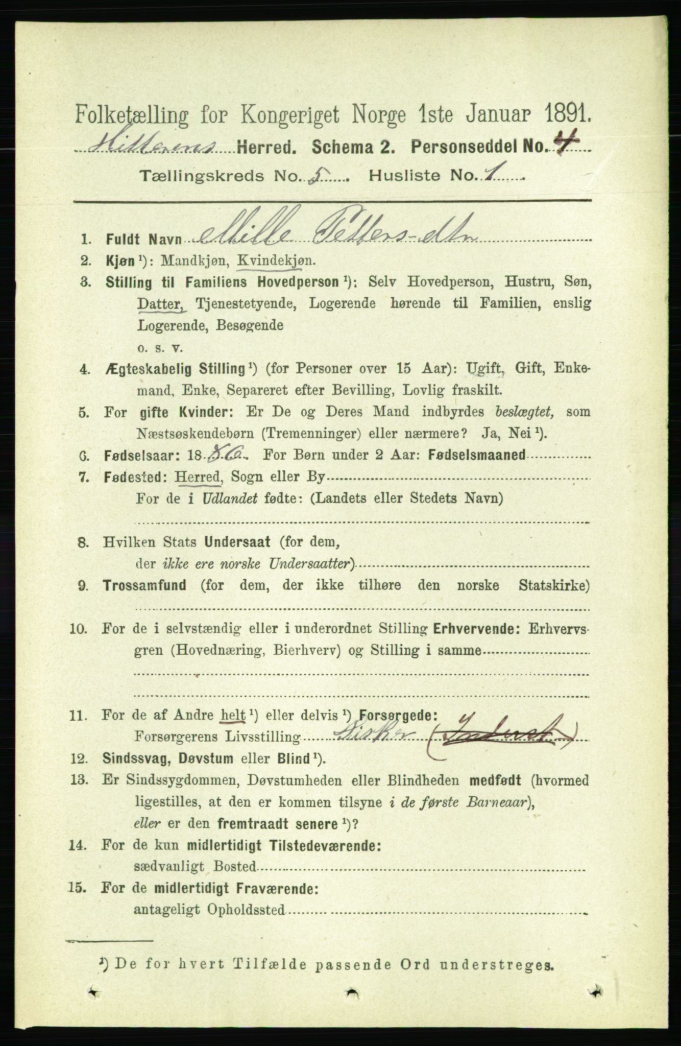 RA, 1891 census for 1617 Hitra, 1891, p. 890