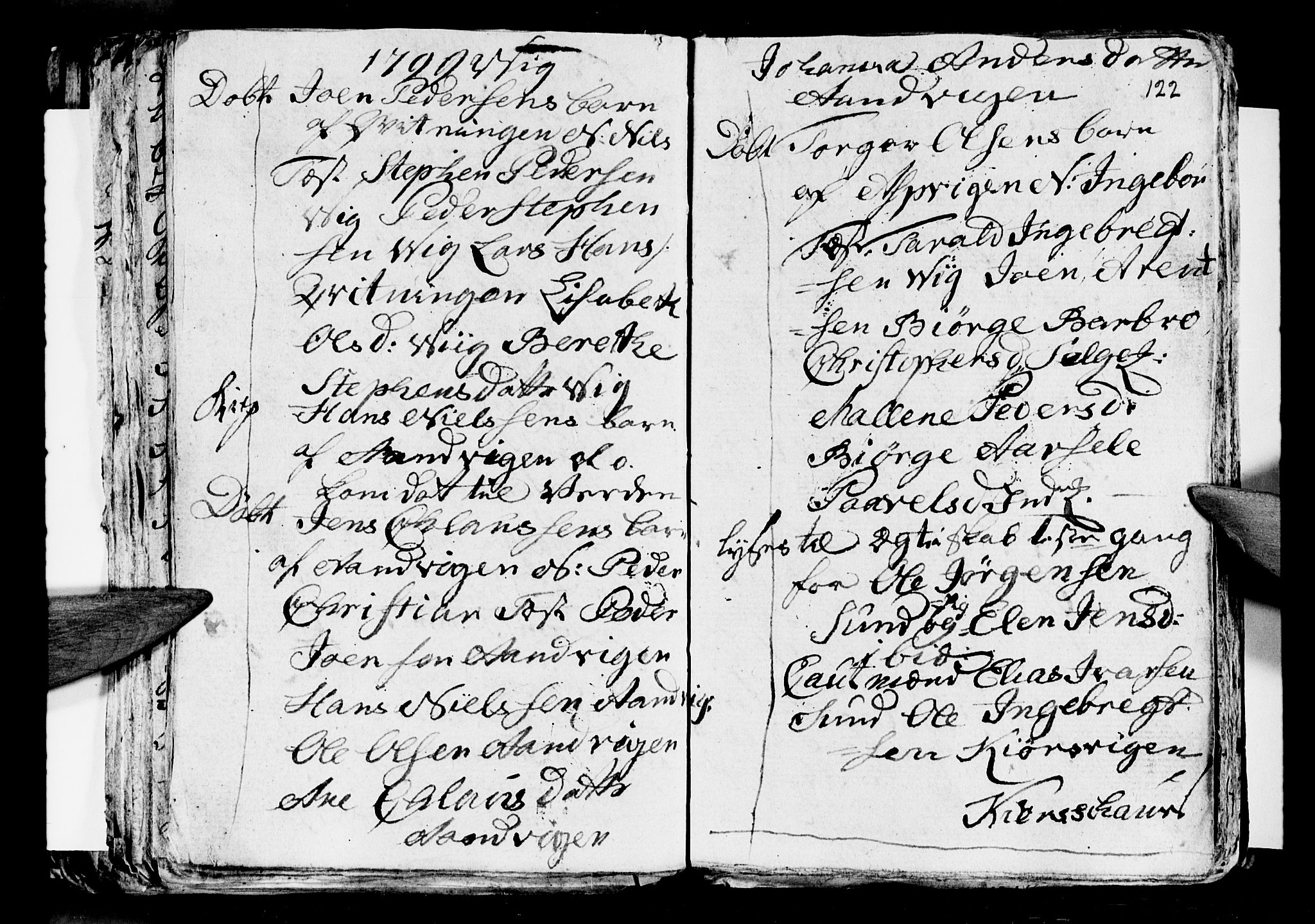 Ministerialprotokoller, klokkerbøker og fødselsregistre - Nordland, AV/SAT-A-1459/812/L0184: Parish register (copy) no. 812C02, 1793-1809, p. 122