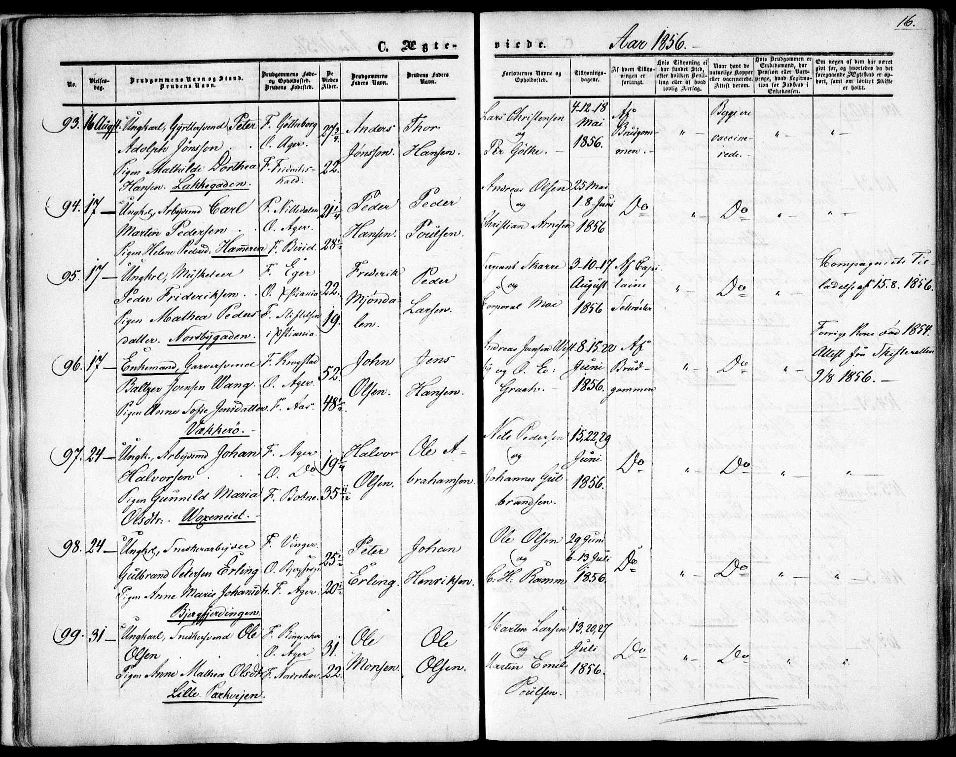 Vestre Aker prestekontor Kirkebøker, SAO/A-10025/F/Fa/L0002: Parish register (official) no. 2, 1855-1877, p. 16