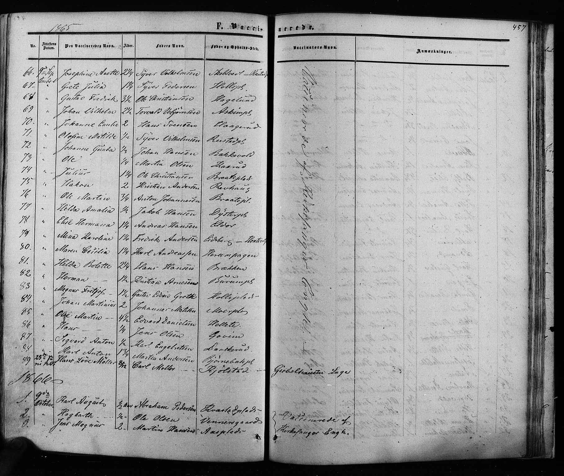 Ås prestekontor Kirkebøker, SAO/A-10894/F/Fa/L0007: Parish register (official) no. I 7, 1854-1870, p. 457
