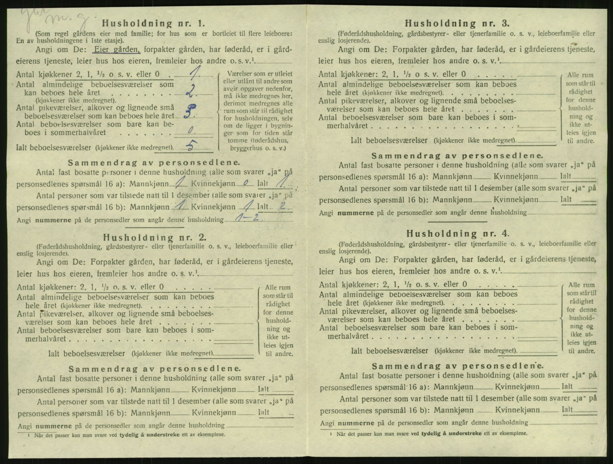 SAT, 1920 census for Vevelstad, 1920, p. 25