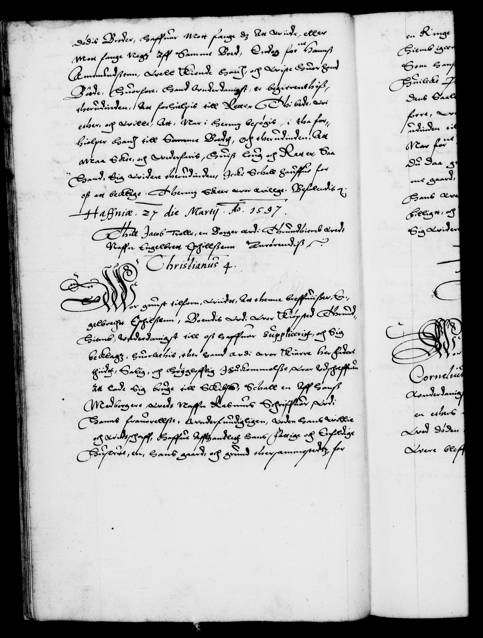 Danske Kanselli 1572-1799, AV/RA-EA-3023/F/Fc/Fca/Fcab/L0003: Norske tegnelser (mikrofilm), 1596-1616, p. 18b