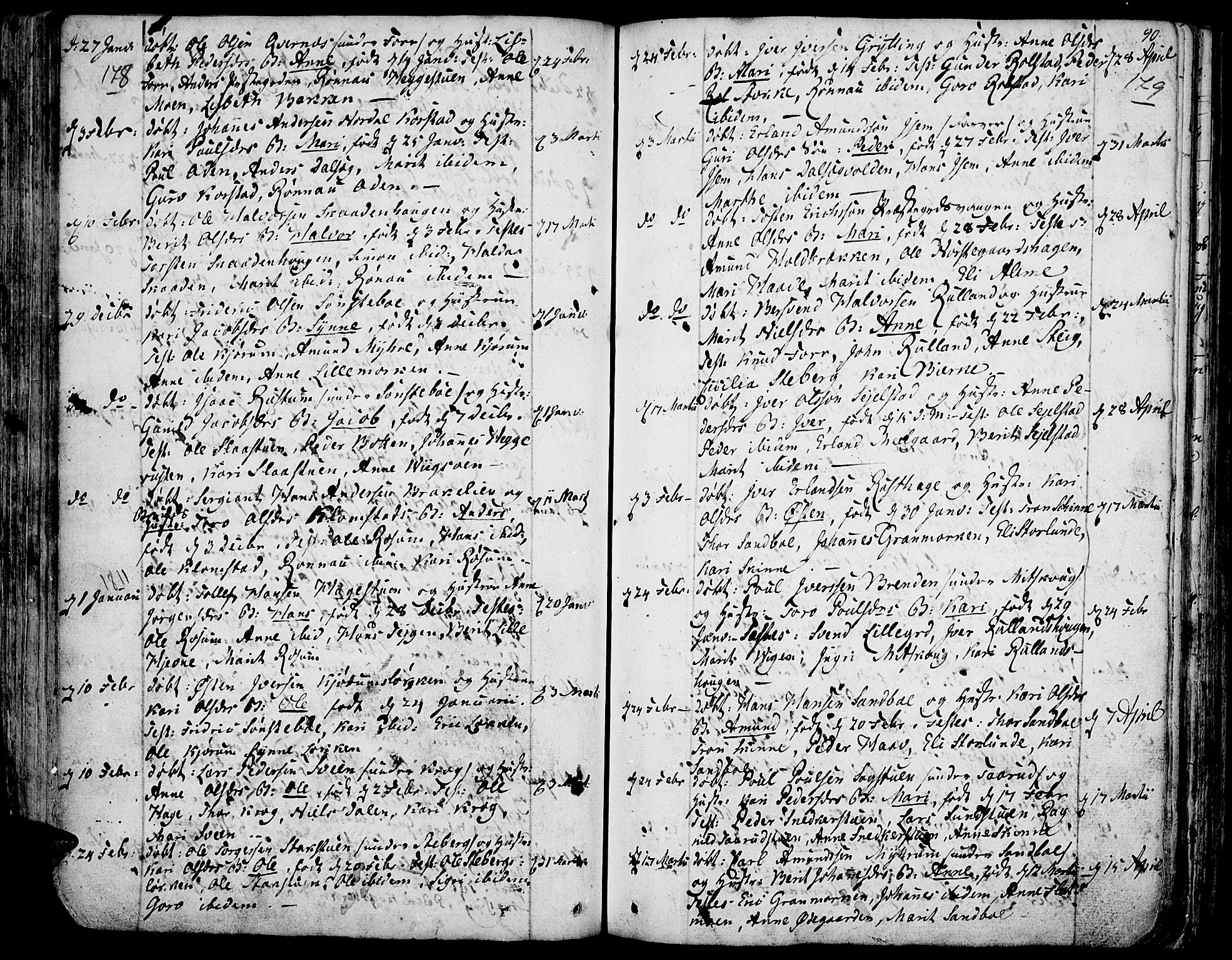 Fron prestekontor, AV/SAH-PREST-078/H/Ha/Haa/L0001: Parish register (official) no. 1, 1799-1816, p. 178-179