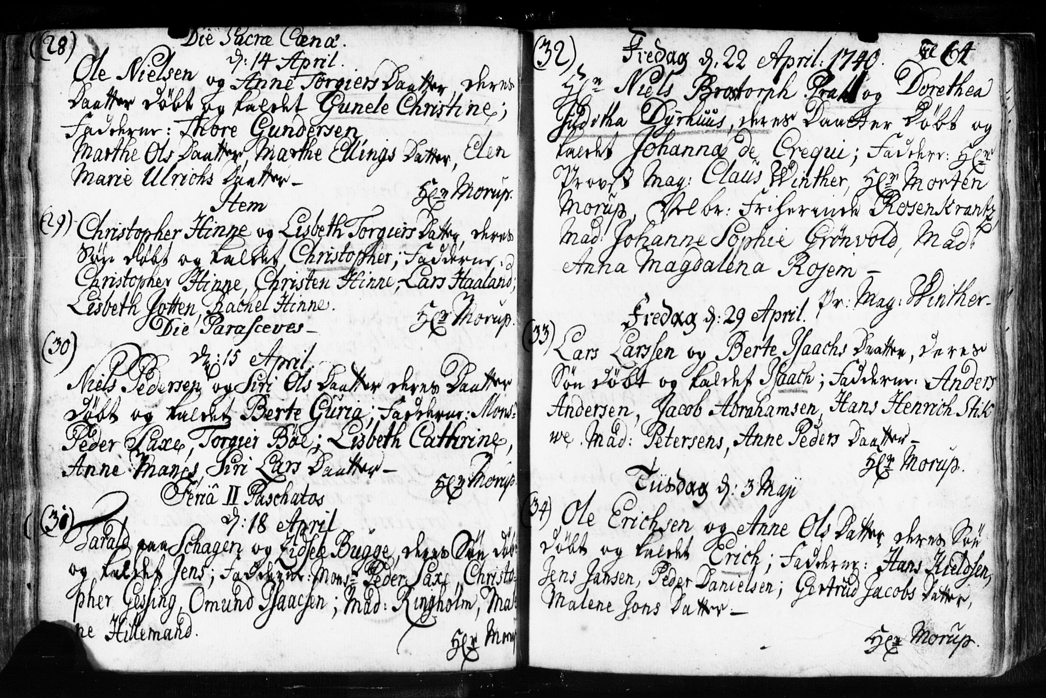 Domkirken sokneprestkontor, AV/SAST-A-101812/001/30/30BB/L0003: Parish register (copy) no. B 3, 1733-1751, p. 64