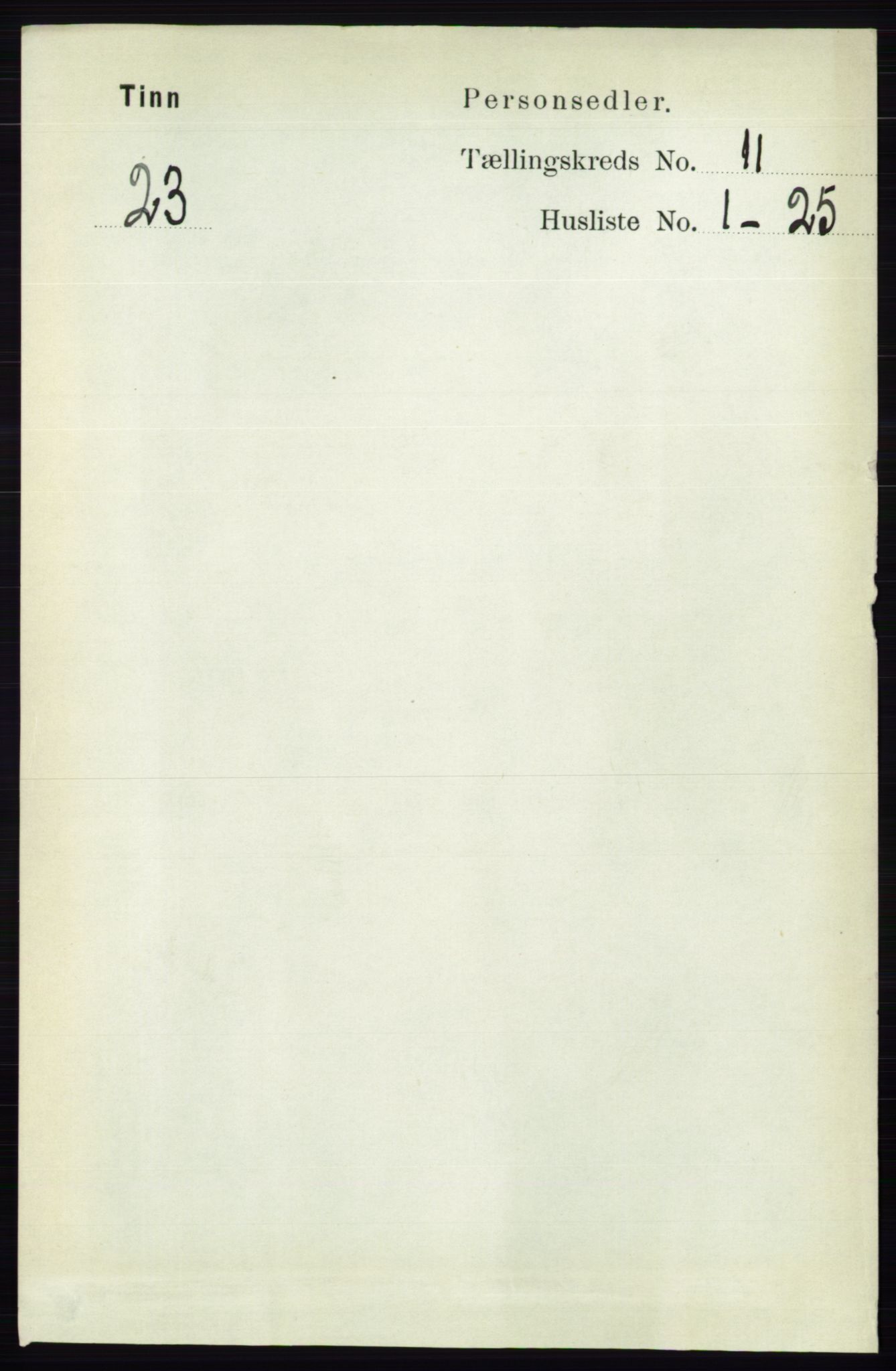 RA, 1891 census for 0826 Tinn, 1891, p. 2119