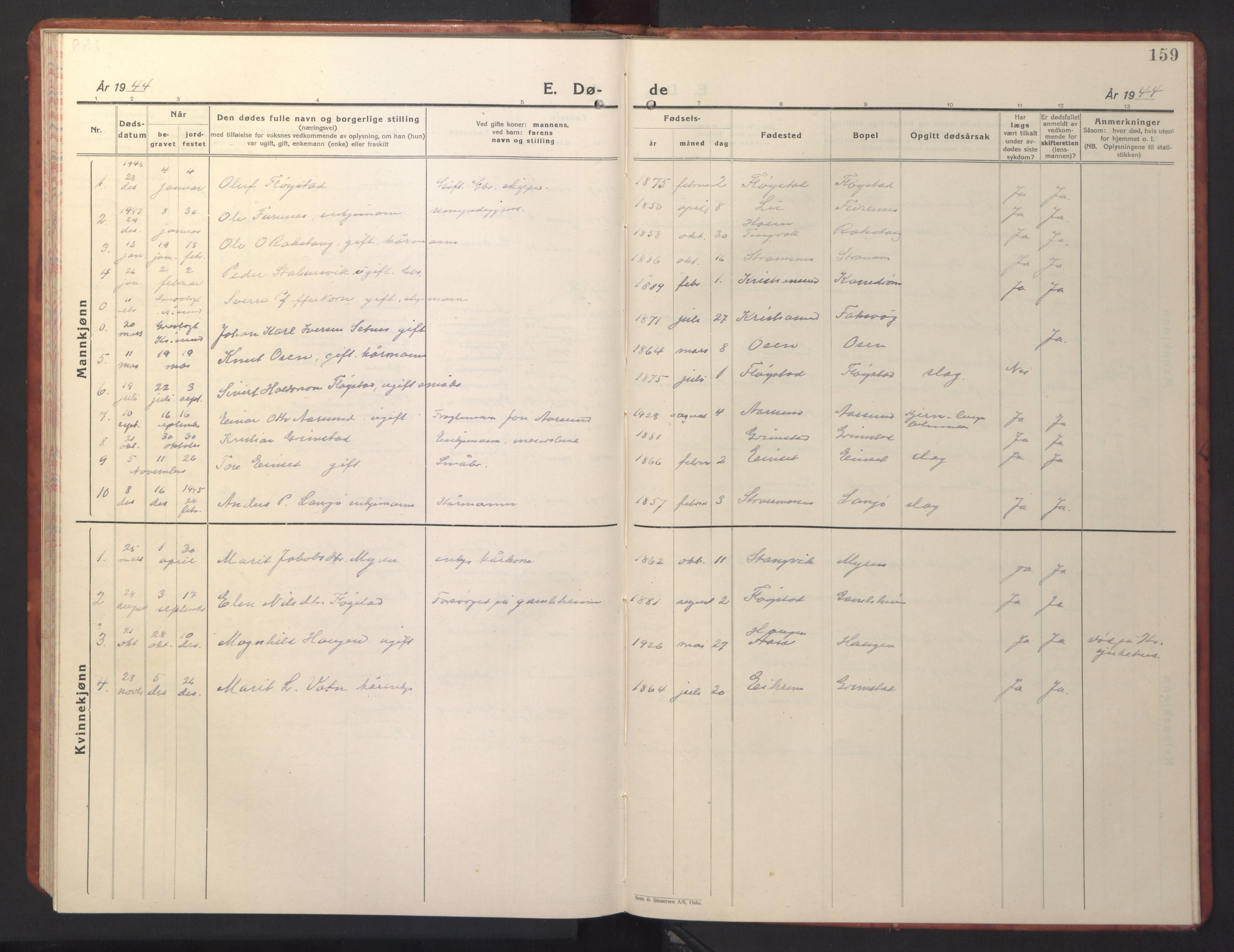 Ministerialprotokoller, klokkerbøker og fødselsregistre - Møre og Romsdal, AV/SAT-A-1454/587/L1002: Parish register (copy) no. 587C02, 1926-1951, p. 159