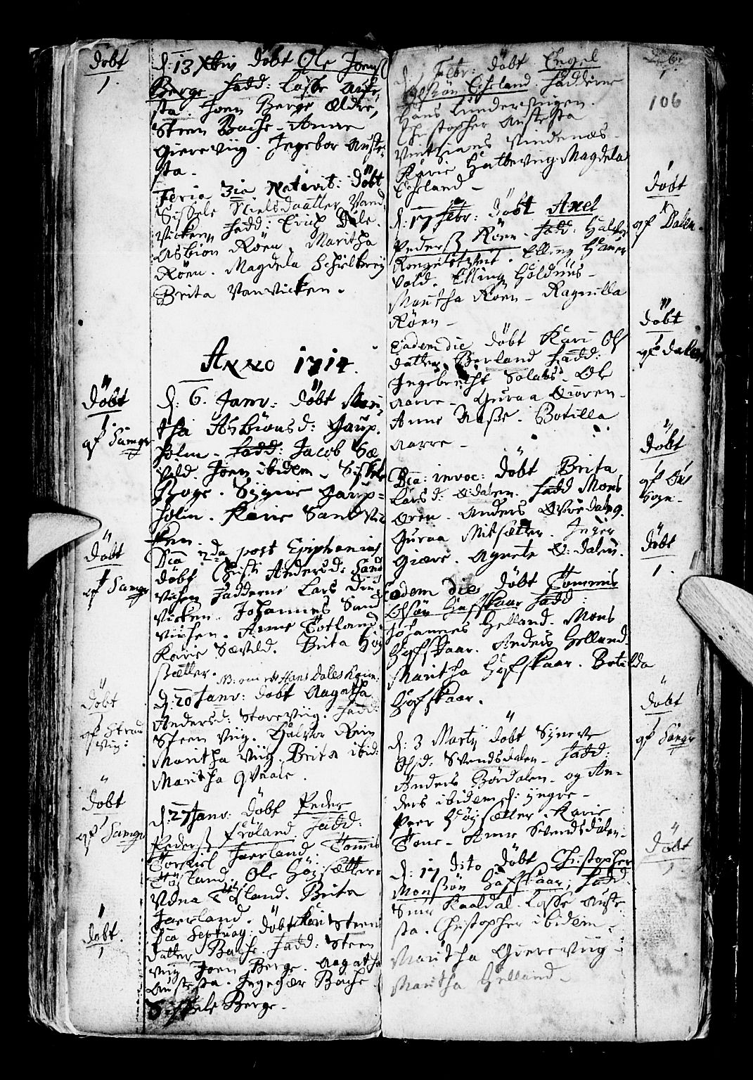 Os sokneprestembete, SAB/A-99929: Parish register (official) no. A 6, 1669-1719, p. 106