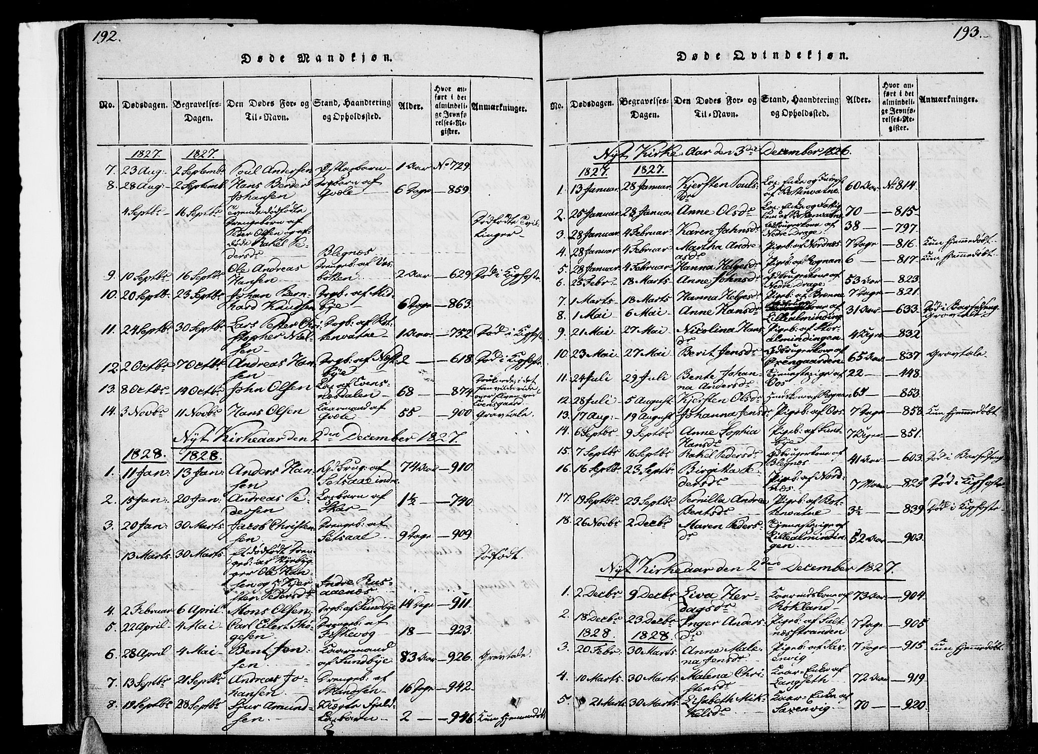 Ministerialprotokoller, klokkerbøker og fødselsregistre - Nordland, SAT/A-1459/847/L0665: Parish register (official) no. 847A05, 1818-1841, p. 192-193