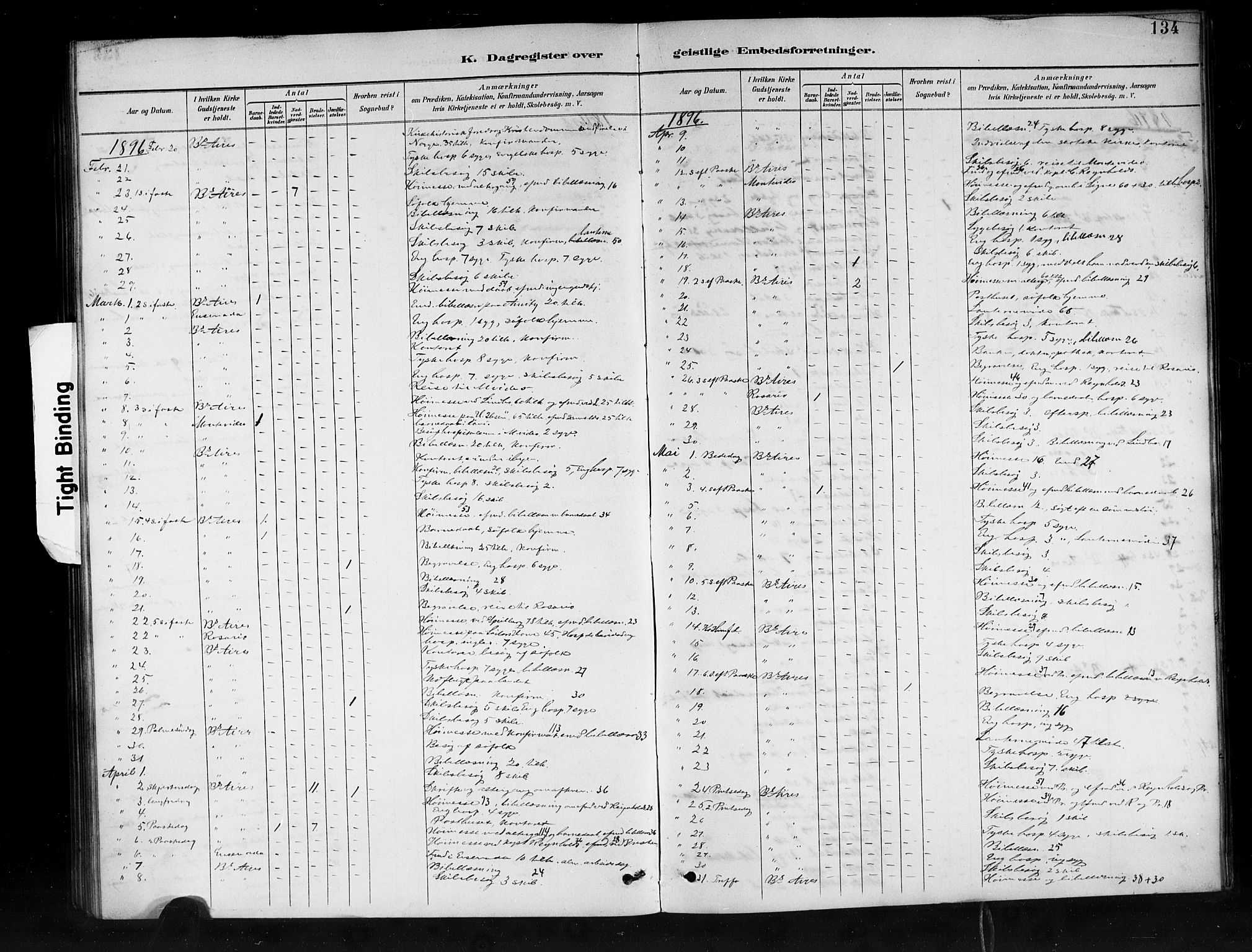 Den norske sjømannsmisjon i utlandet/Syd-Amerika (Buenos Aires m.fl.), AV/SAB-SAB/PA-0118/H/Ha/L0001: Parish register (official) no. A 1, 1888-1898, p. 134
