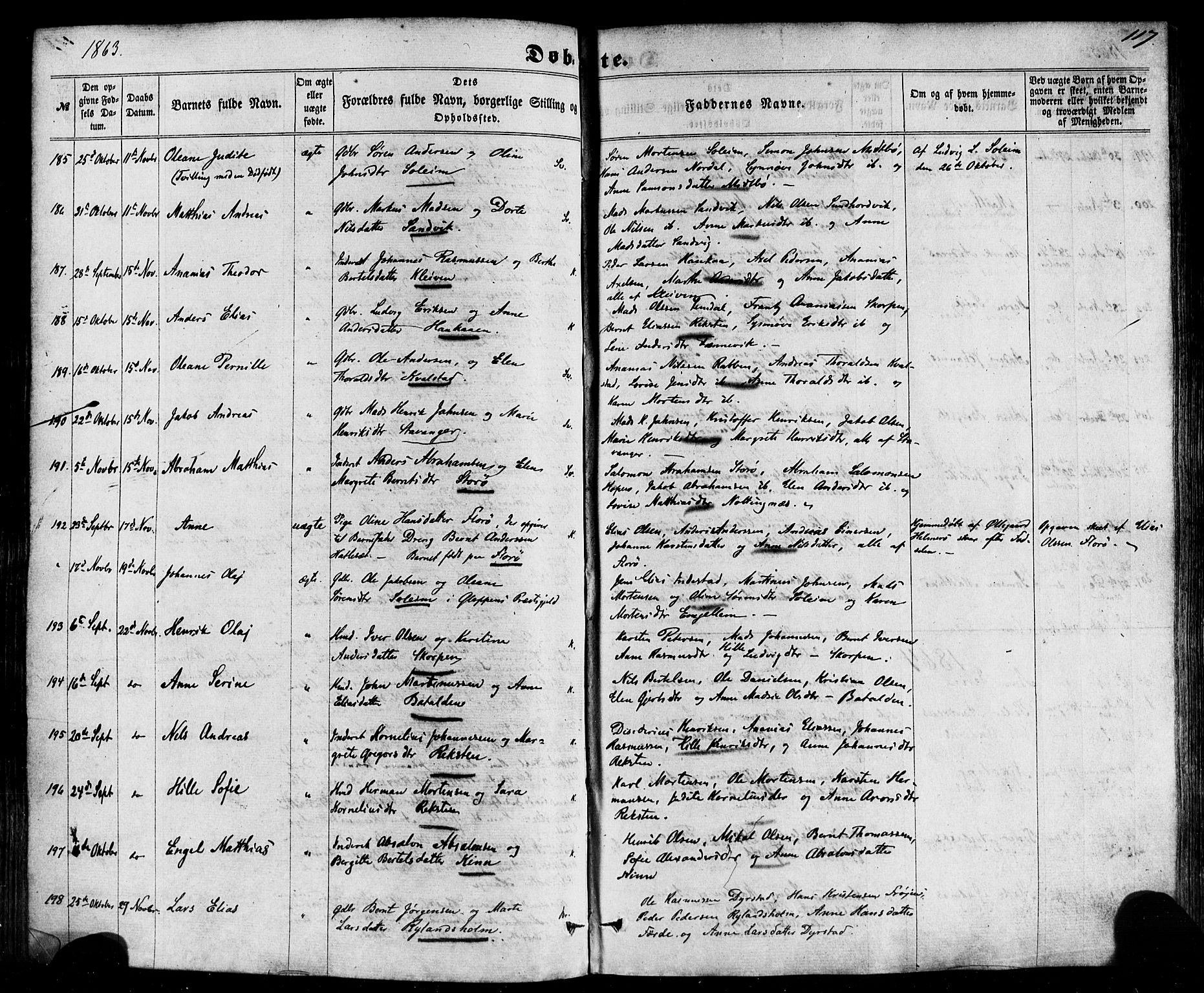 Kinn sokneprestembete, AV/SAB-A-80801/H/Haa/Haaa/L0006: Parish register (official) no. A 6, 1857-1885, p. 117