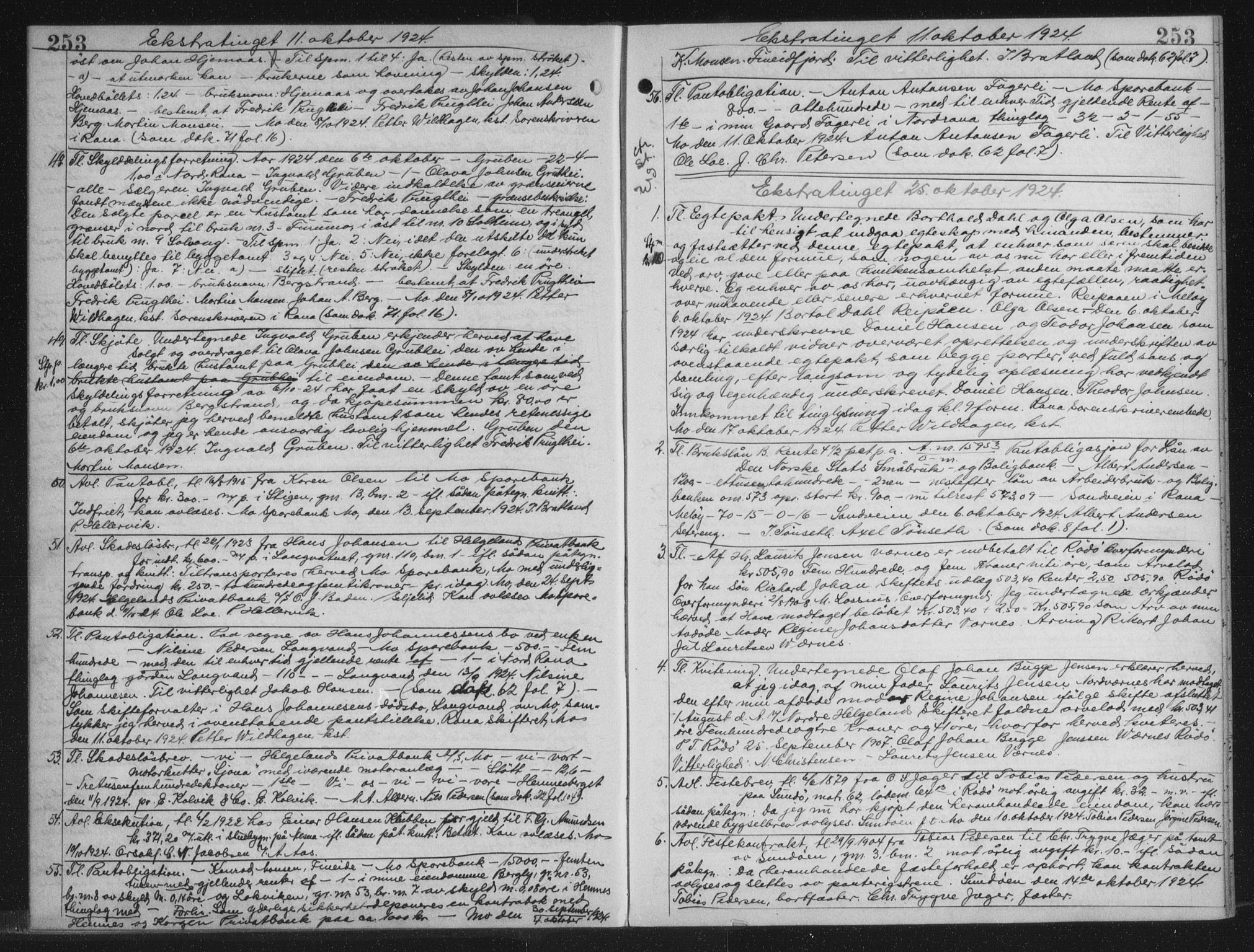 Rana sorenskriveri , AV/SAT-A-1108/1/2/2C/L0018: Mortgage book no. 18, 1923-1928, p. 253, Deed date: 25.10.1924