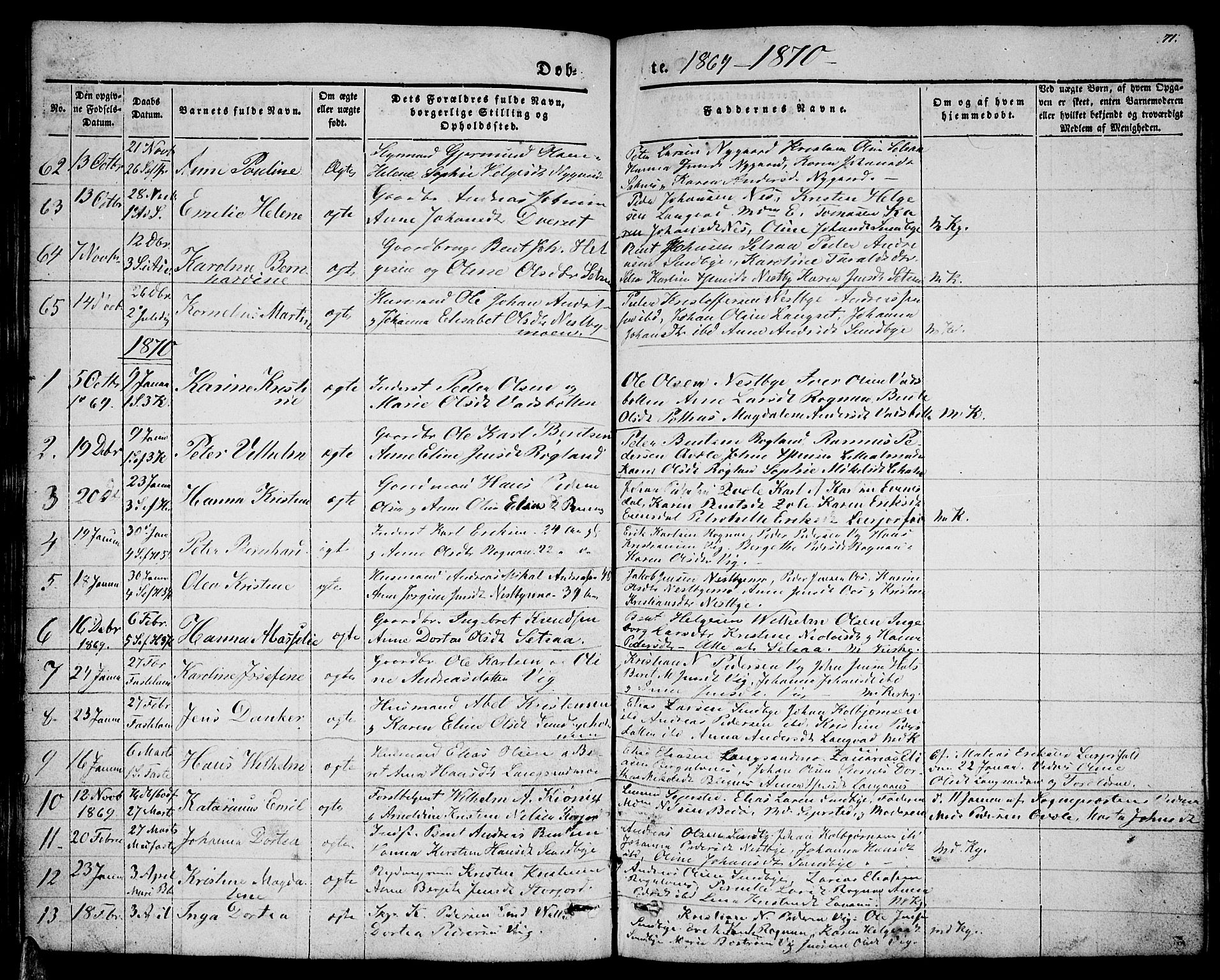 Ministerialprotokoller, klokkerbøker og fødselsregistre - Nordland, SAT/A-1459/847/L0678: Parish register (copy) no. 847C06, 1854-1870, p. 71