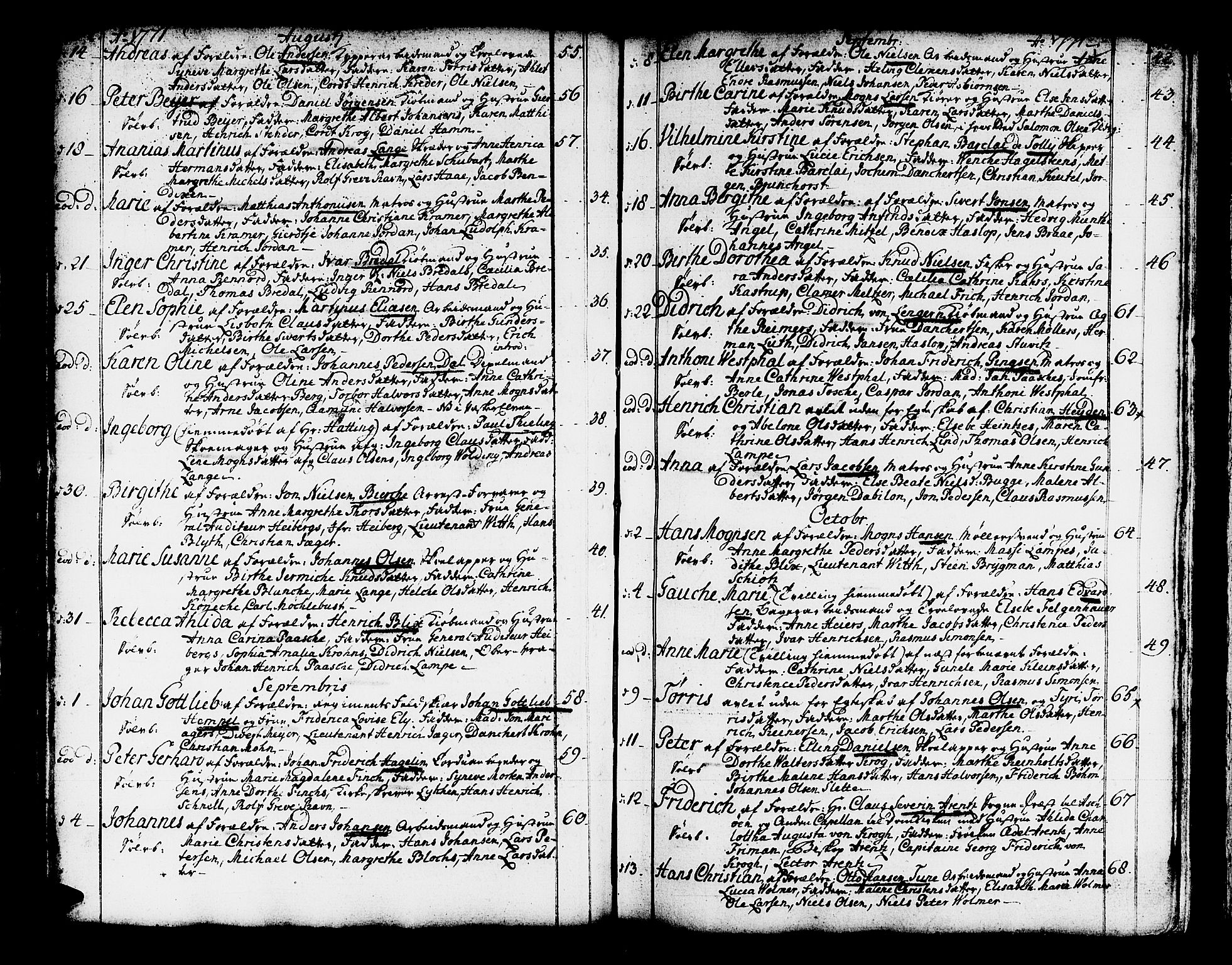 Domkirken sokneprestembete, SAB/A-74801/H/Haa/L0003: Parish register (official) no. A 3, 1758-1789, p. 154-155