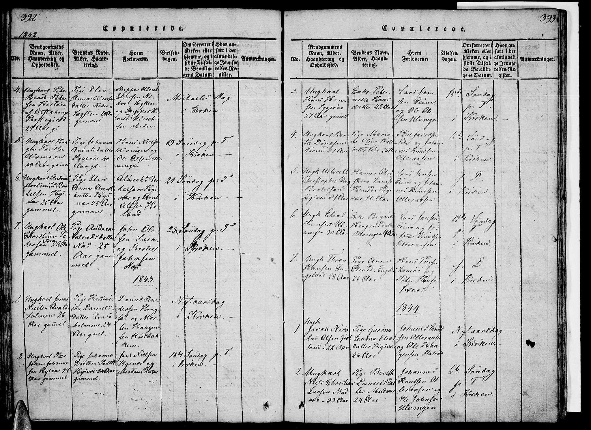 Ministerialprotokoller, klokkerbøker og fødselsregistre - Nordland, AV/SAT-A-1459/816/L0239: Parish register (official) no. 816A05, 1820-1845, p. 392-393