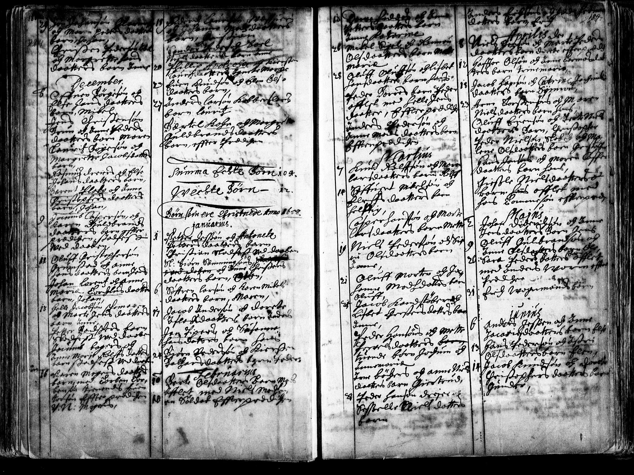 Oslo domkirke Kirkebøker, SAO/A-10752/F/Fa/L0001: Parish register (official) no. 1, 1648-1704, p. 188-189