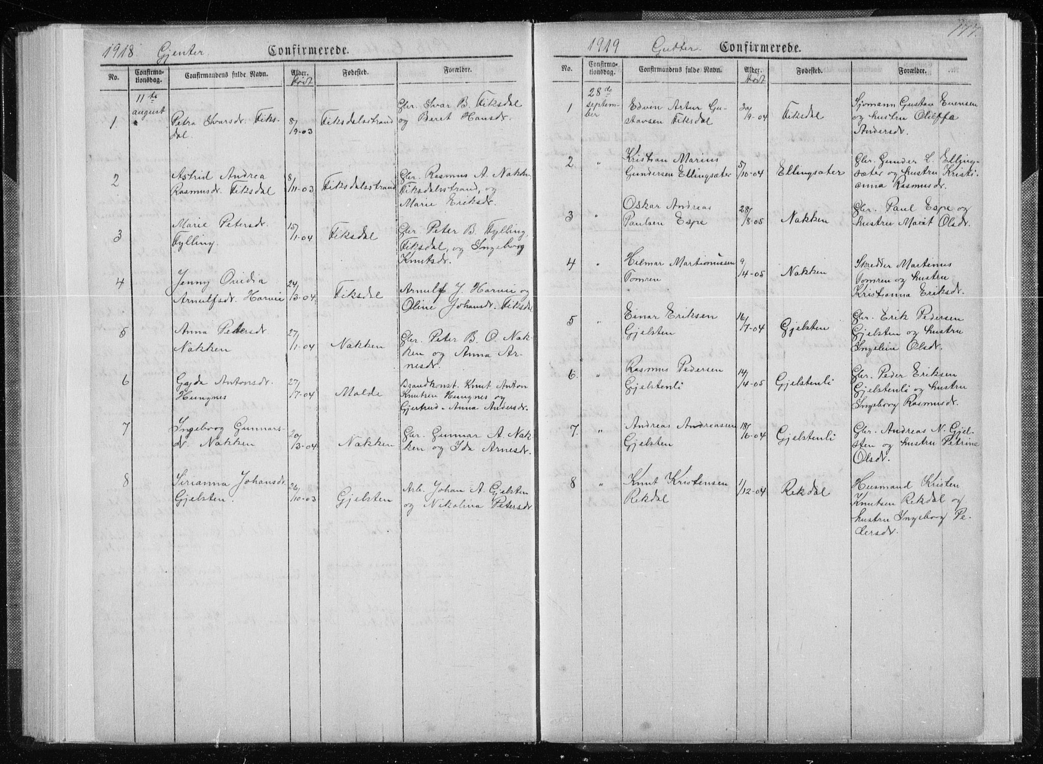 Ministerialprotokoller, klokkerbøker og fødselsregistre - Møre og Romsdal, SAT/A-1454/540/L0541: Parish register (copy) no. 540C01, 1867-1920, p. 177