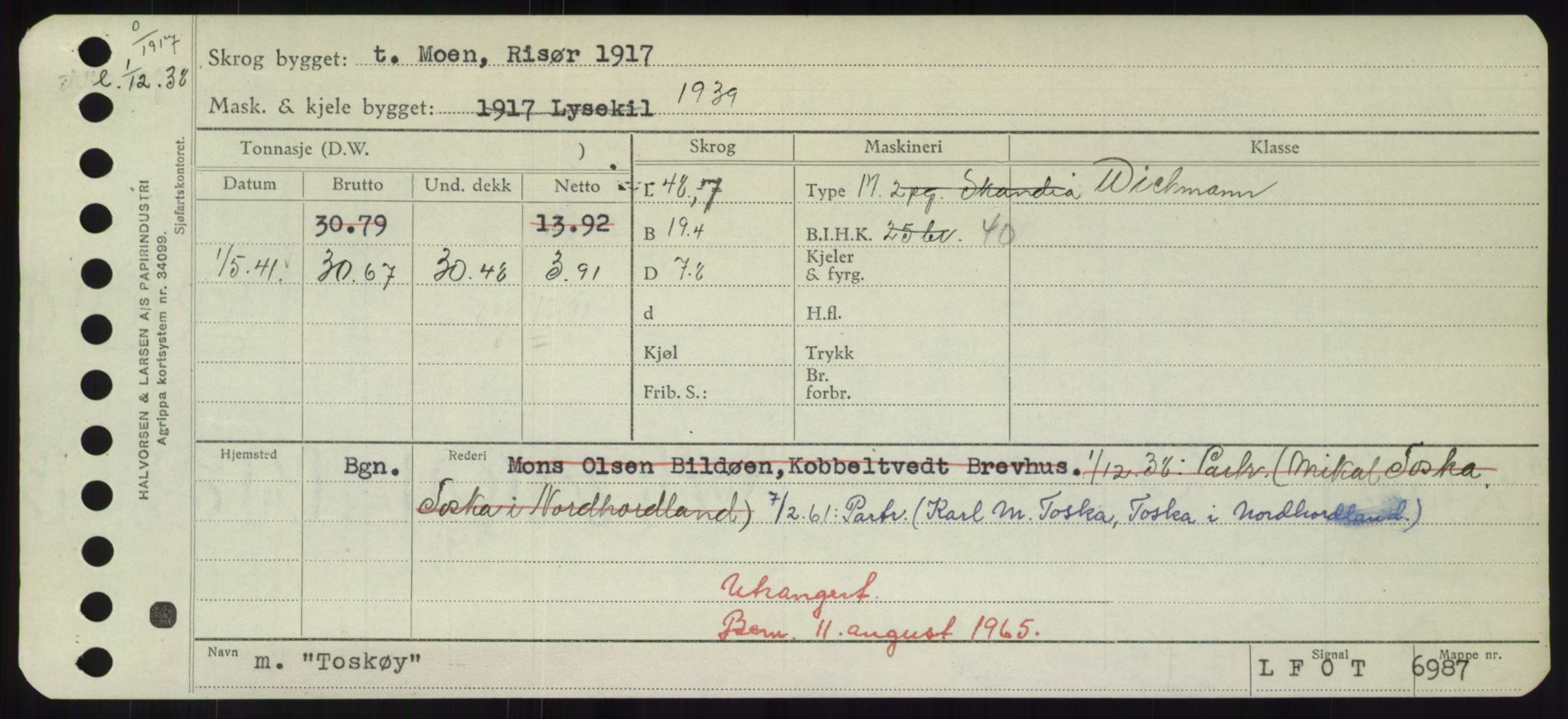 Sjøfartsdirektoratet med forløpere, Skipsmålingen, AV/RA-S-1627/H/Hd/L0039: Fartøy, Ti-Tø, p. 425