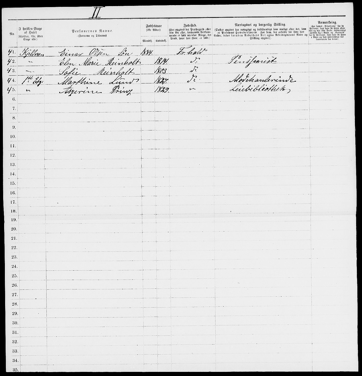 RA, 1885 census for 0101 Fredrikshald, 1885, p. 894