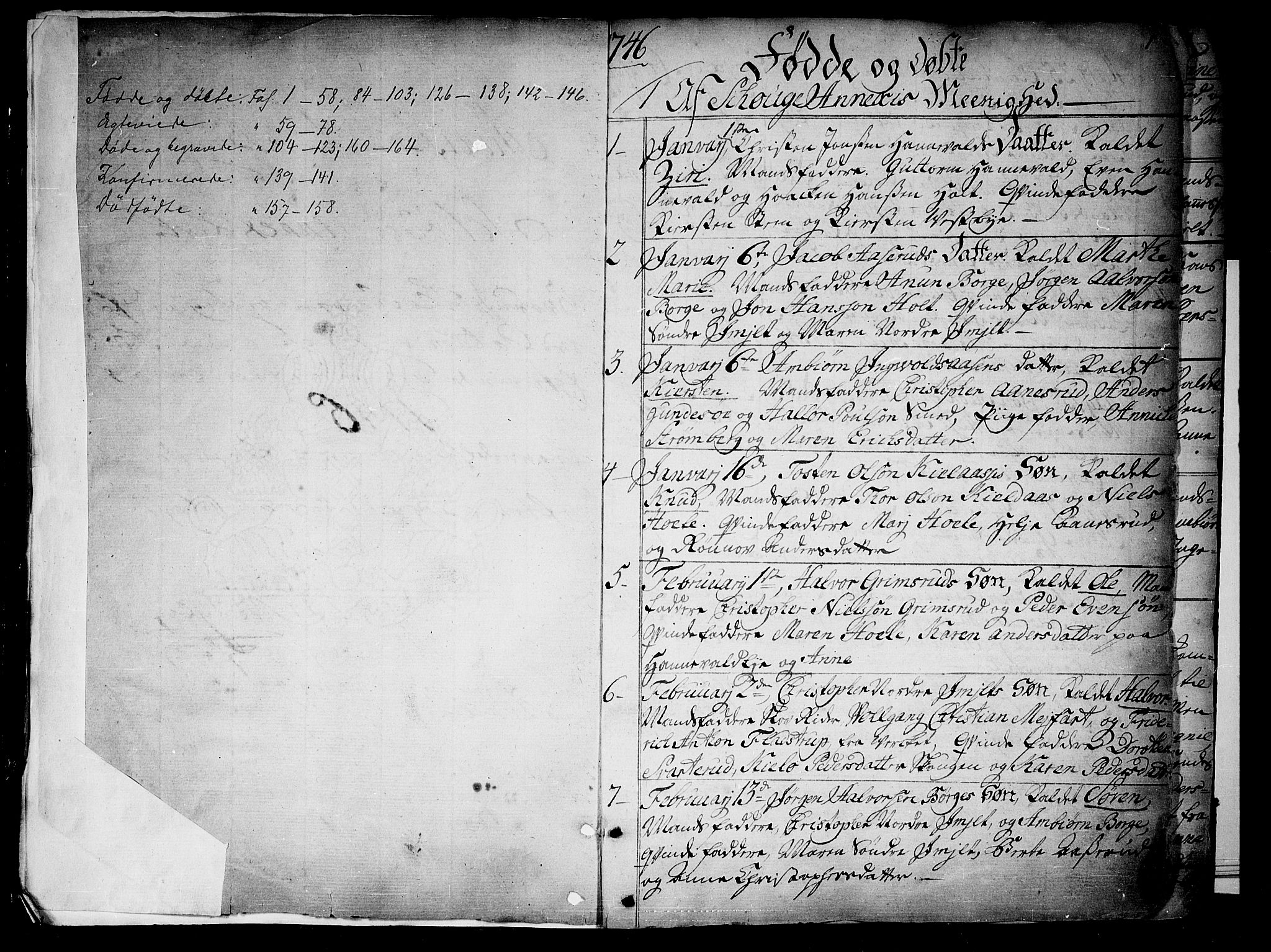 Skoger kirkebøker, SAKO/A-59/F/Fa/L0001: Parish register (official) no. I 1, 1746-1814, p. 1