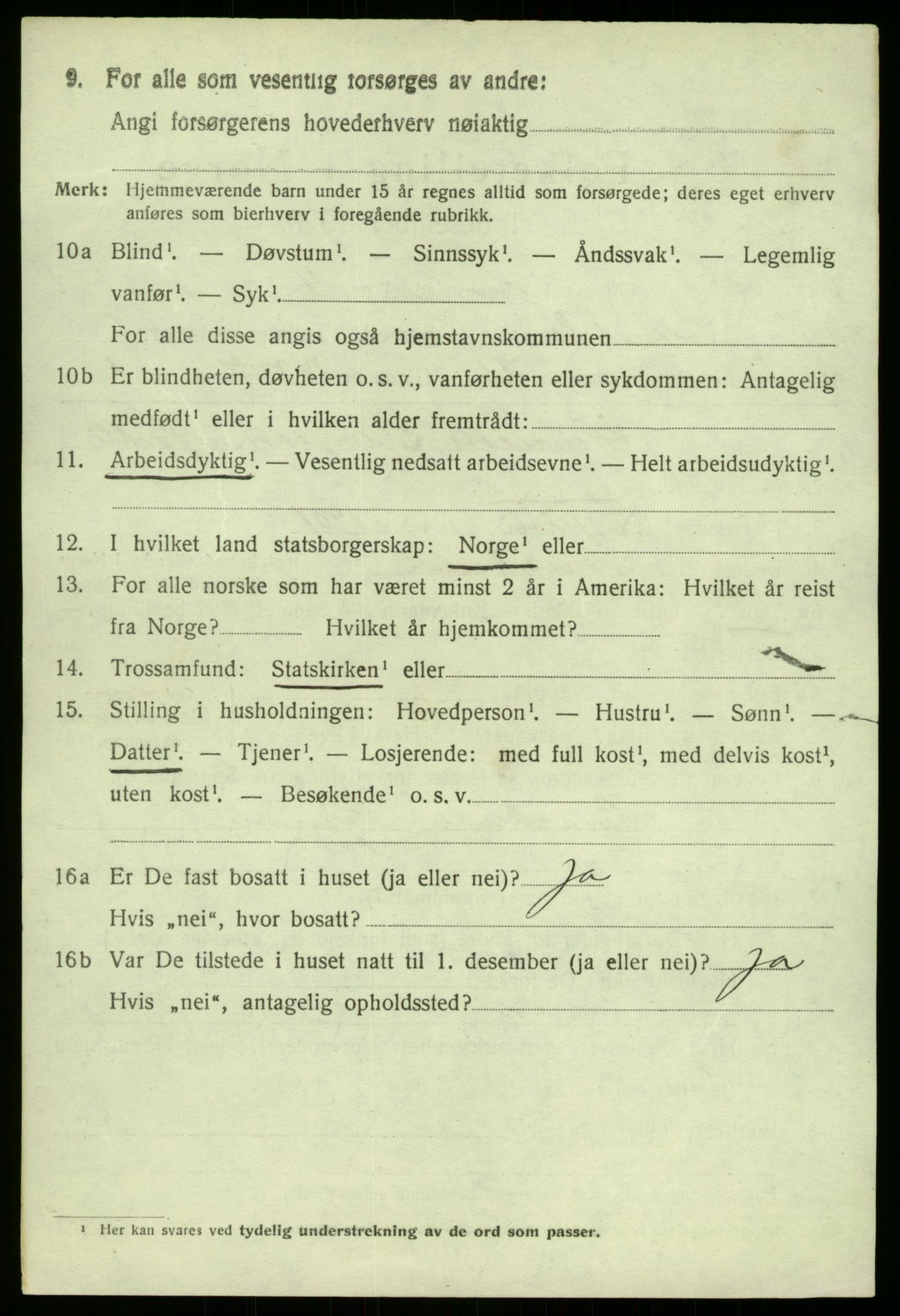 SAB, 1920 census for Austrheim, 1920, p. 2695