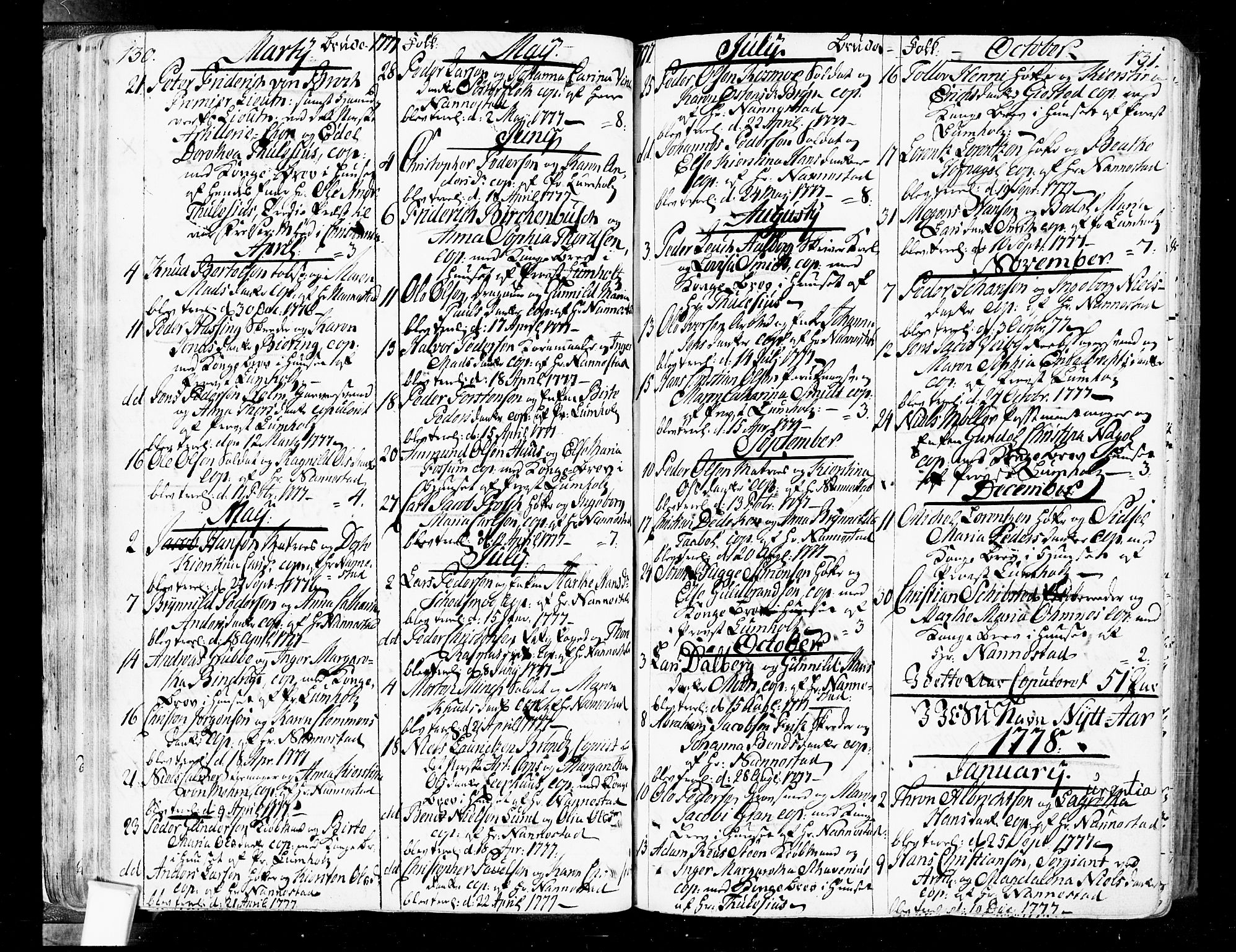 Oslo domkirke Kirkebøker, SAO/A-10752/F/Fa/L0004: Parish register (official) no. 4, 1743-1786, p. 130-131