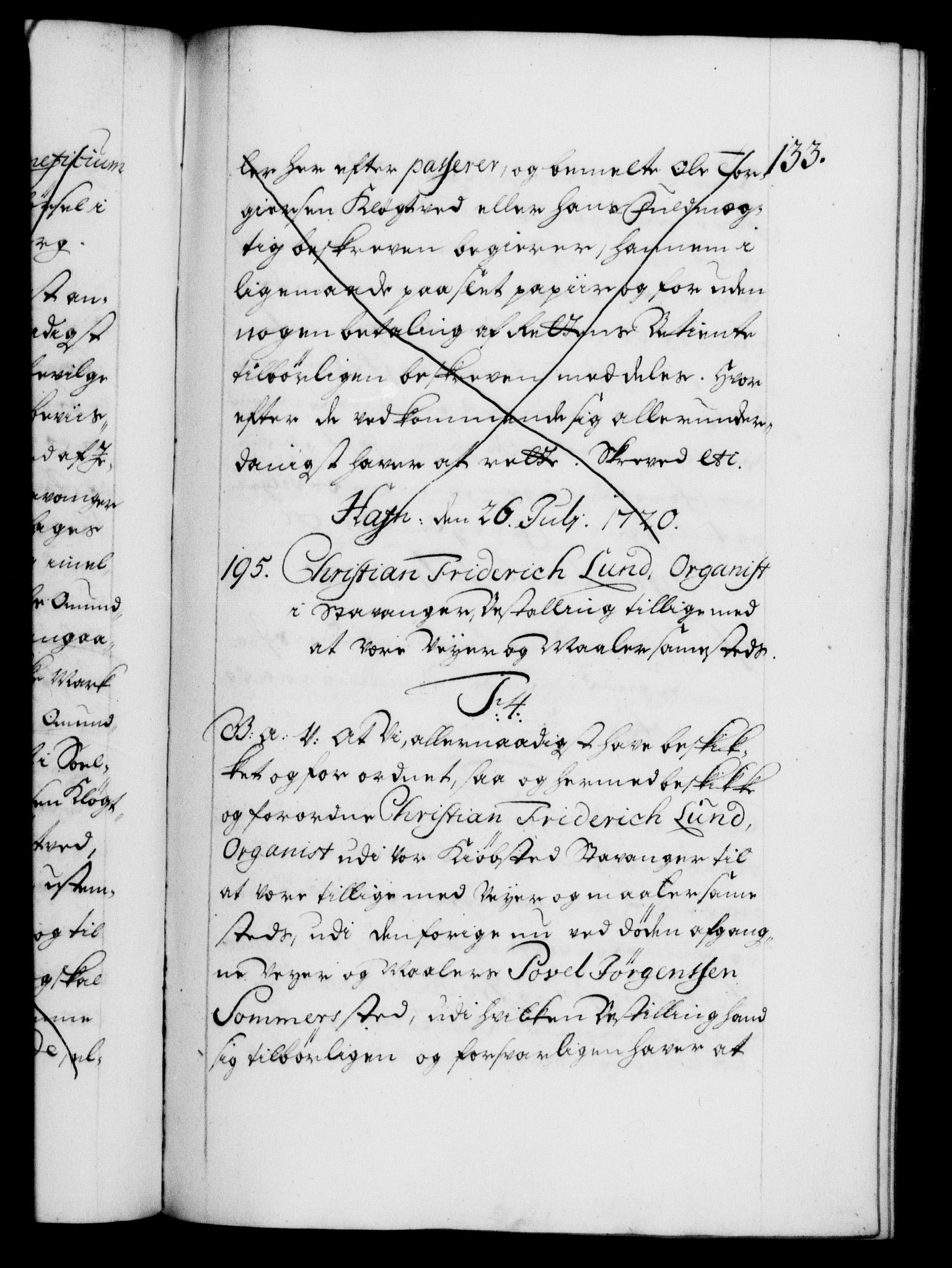 Danske Kanselli 1572-1799, AV/RA-EA-3023/F/Fc/Fca/Fcaa/L0023: Norske registre, 1720-1722, p. 133a