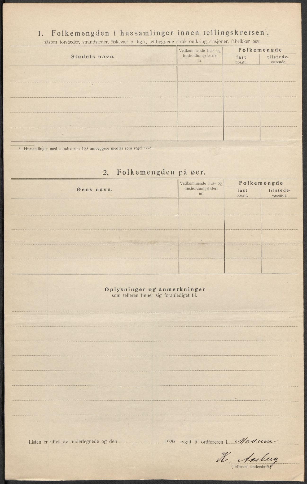 SAKO, 1920 census for Modum, 1920, p. 74