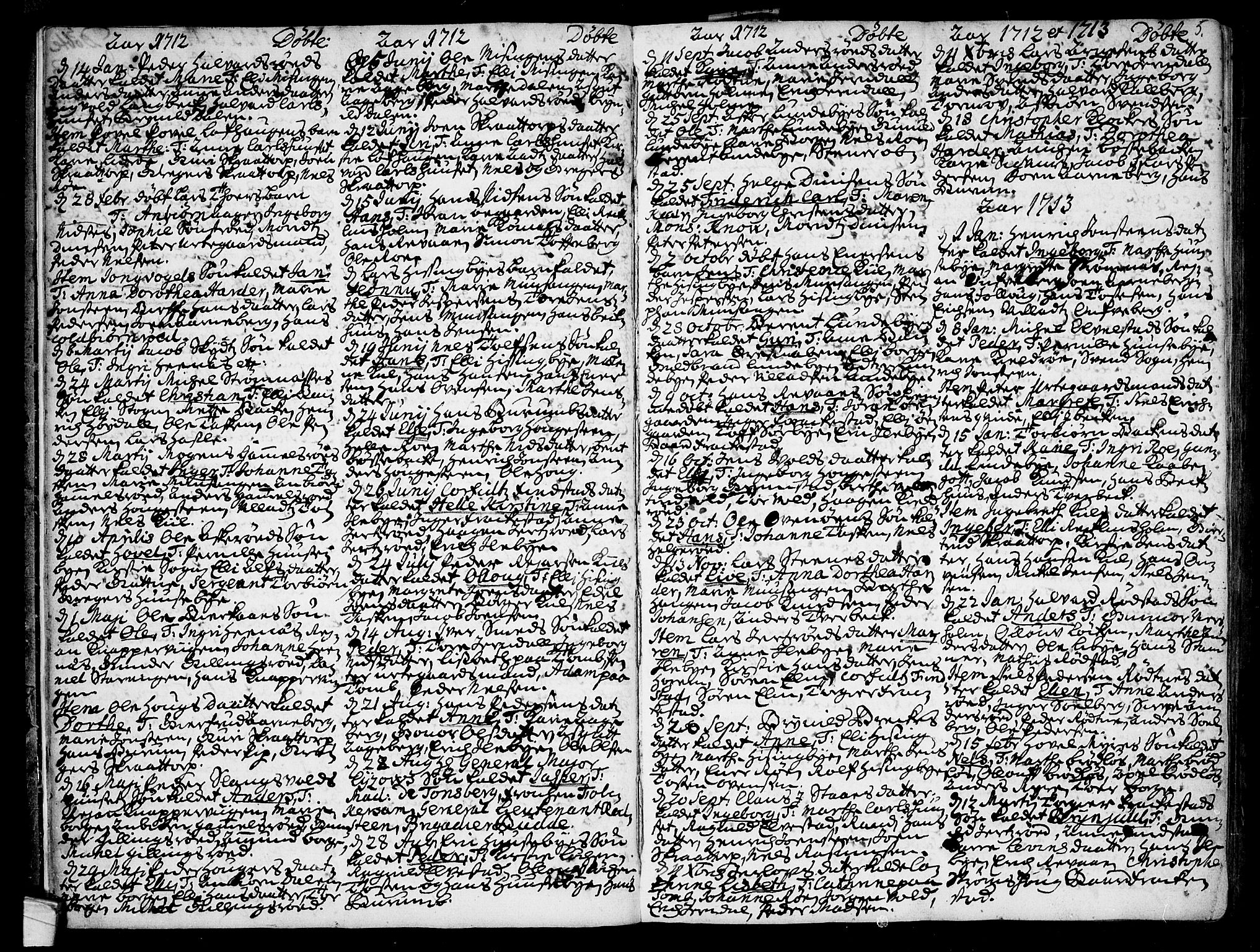Råde prestekontor kirkebøker, SAO/A-2009/F/Fa/L0001: Parish register (official) no. 1, 1707-1762, p. 5