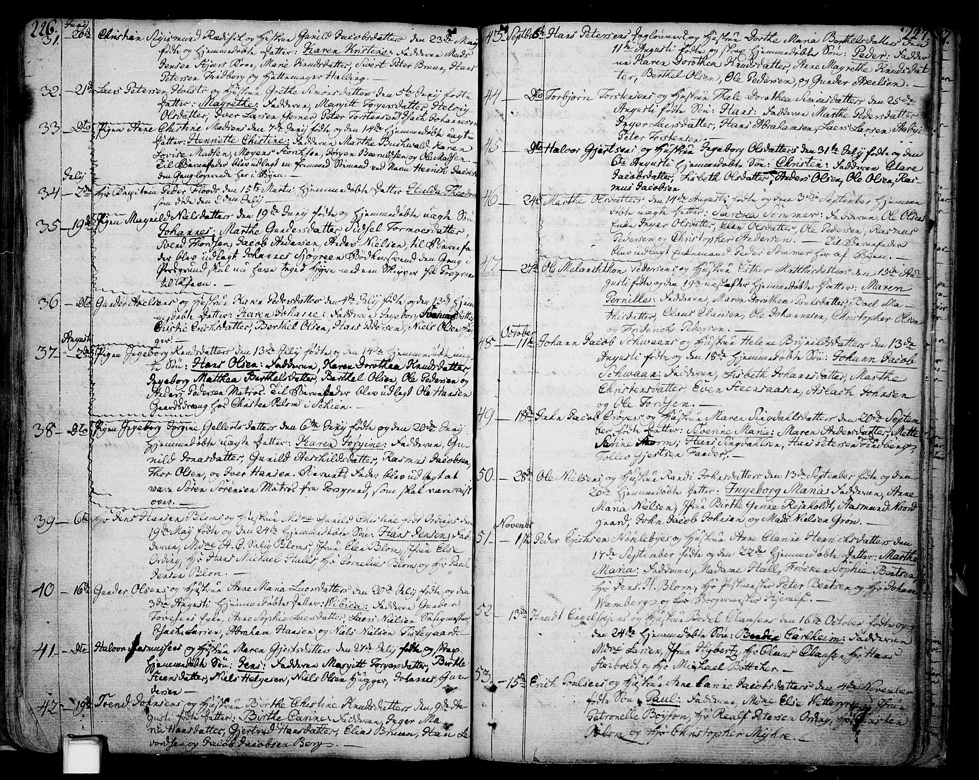 Skien kirkebøker, SAKO/A-302/F/Fa/L0004: Parish register (official) no. 4, 1792-1814, p. 226-227