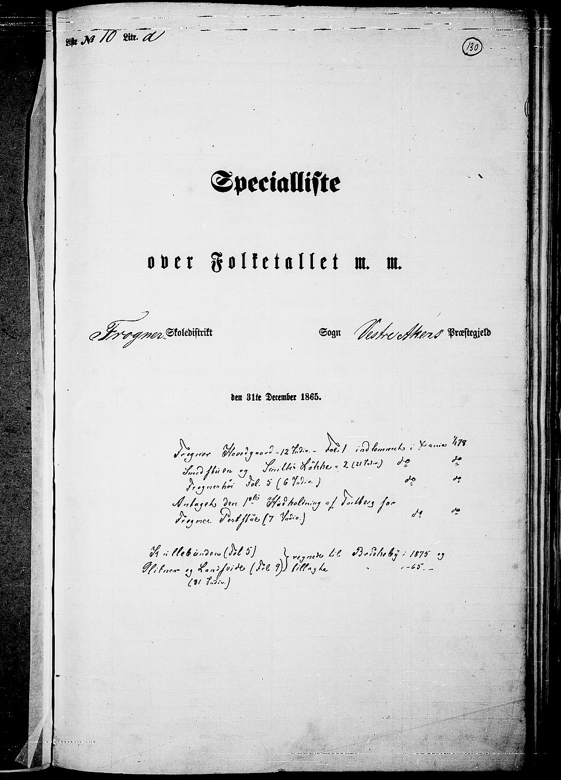 RA, 1865 census for Vestre Aker, 1865, p. 294